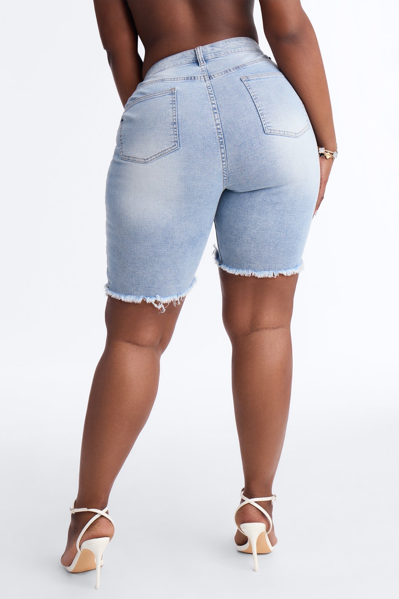 Long Weekend Stretch Bermuda Denim Shorts - Light Wash