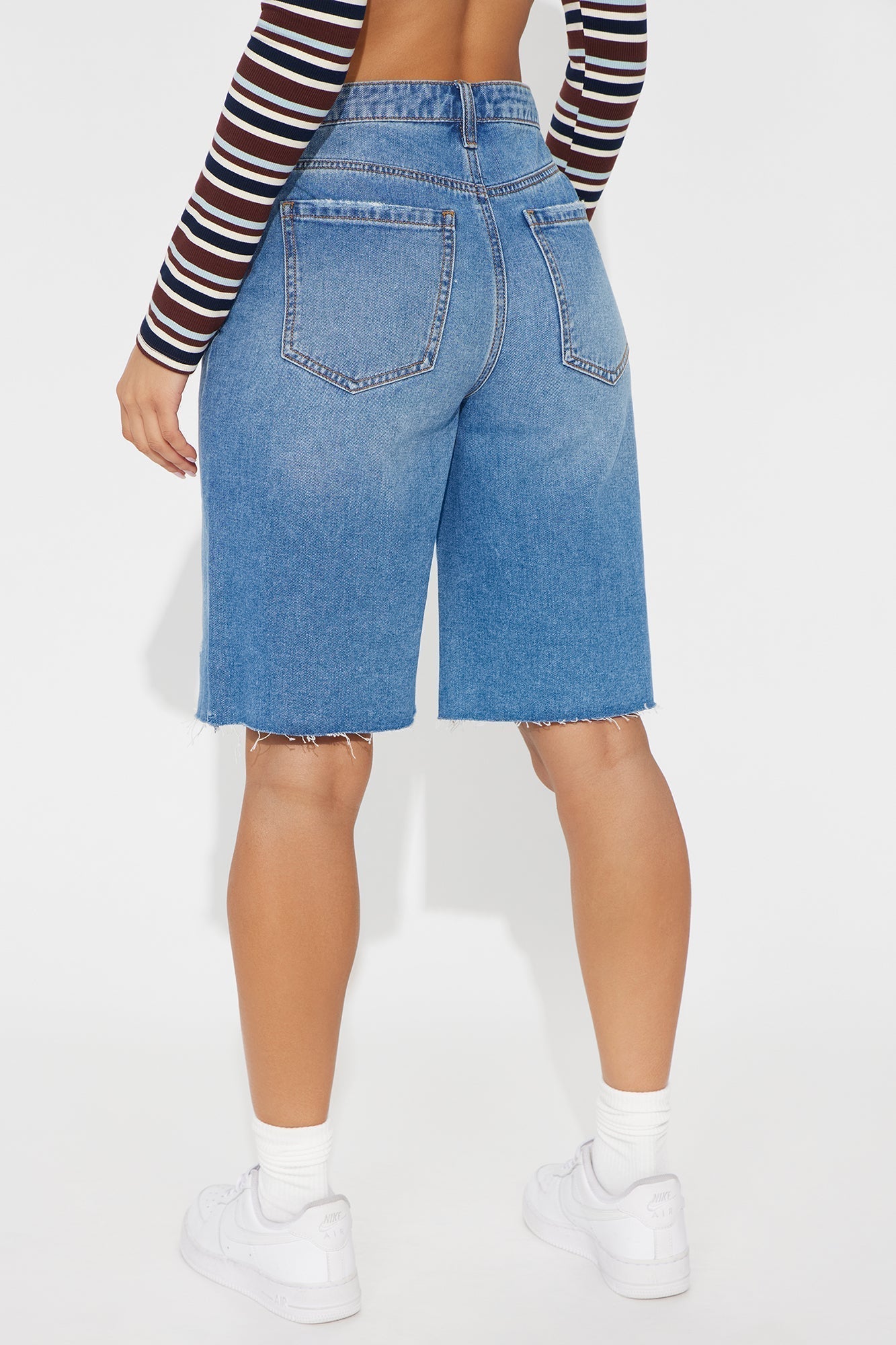 Deliah Baggy Denim Jorts - Medium Wash
