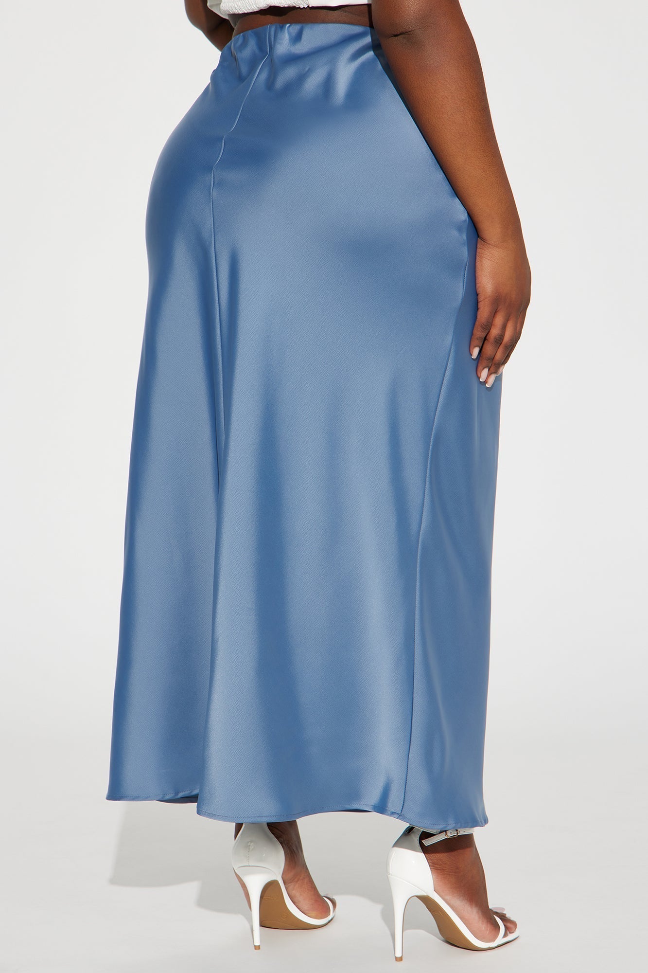 Brunch to GNO Satin Maxi Skirt - Blue