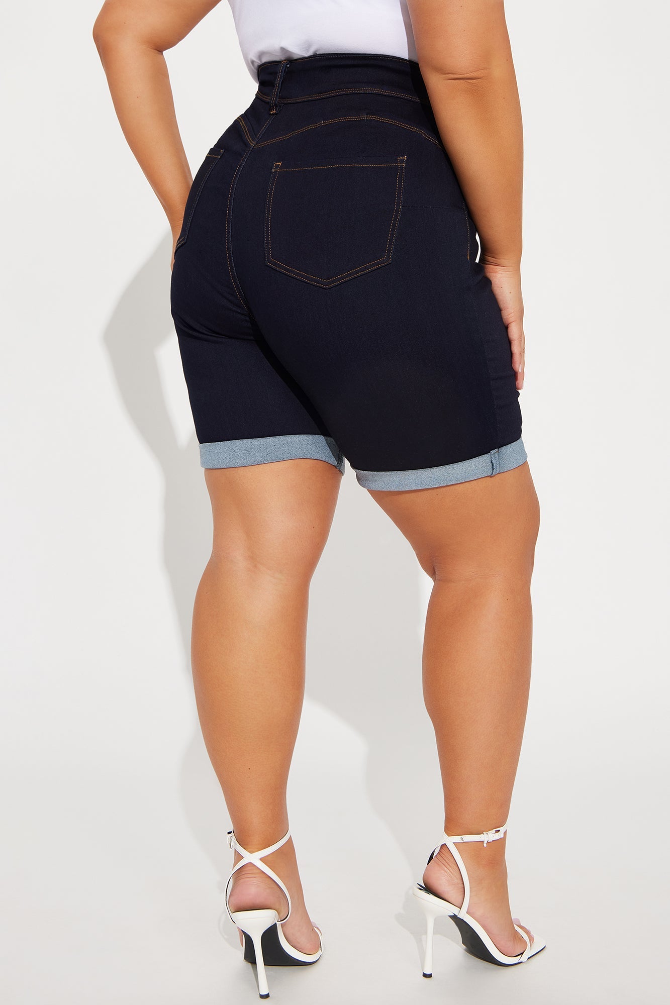Lift Me Up Bermuda Shorts - Dark Denim
