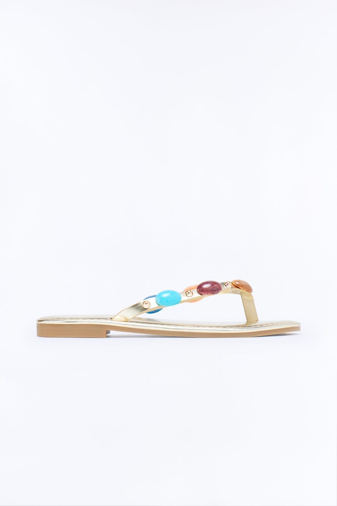 Amalfi Beaded Flip Flops - Gold