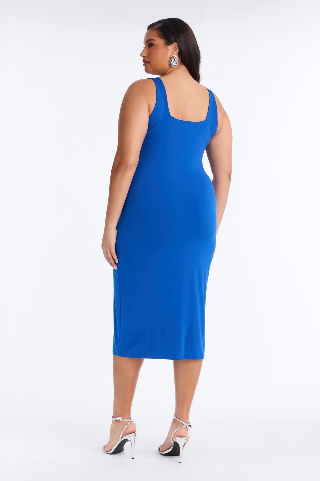 Kiss Me Sleeveless Midi Dress - Blue
