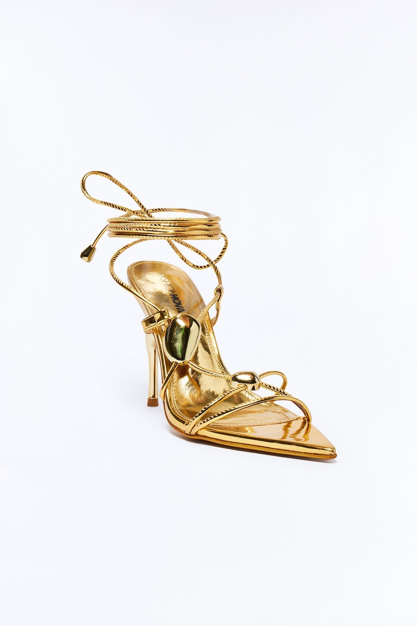 Adella Wrap Up Heels - Gold