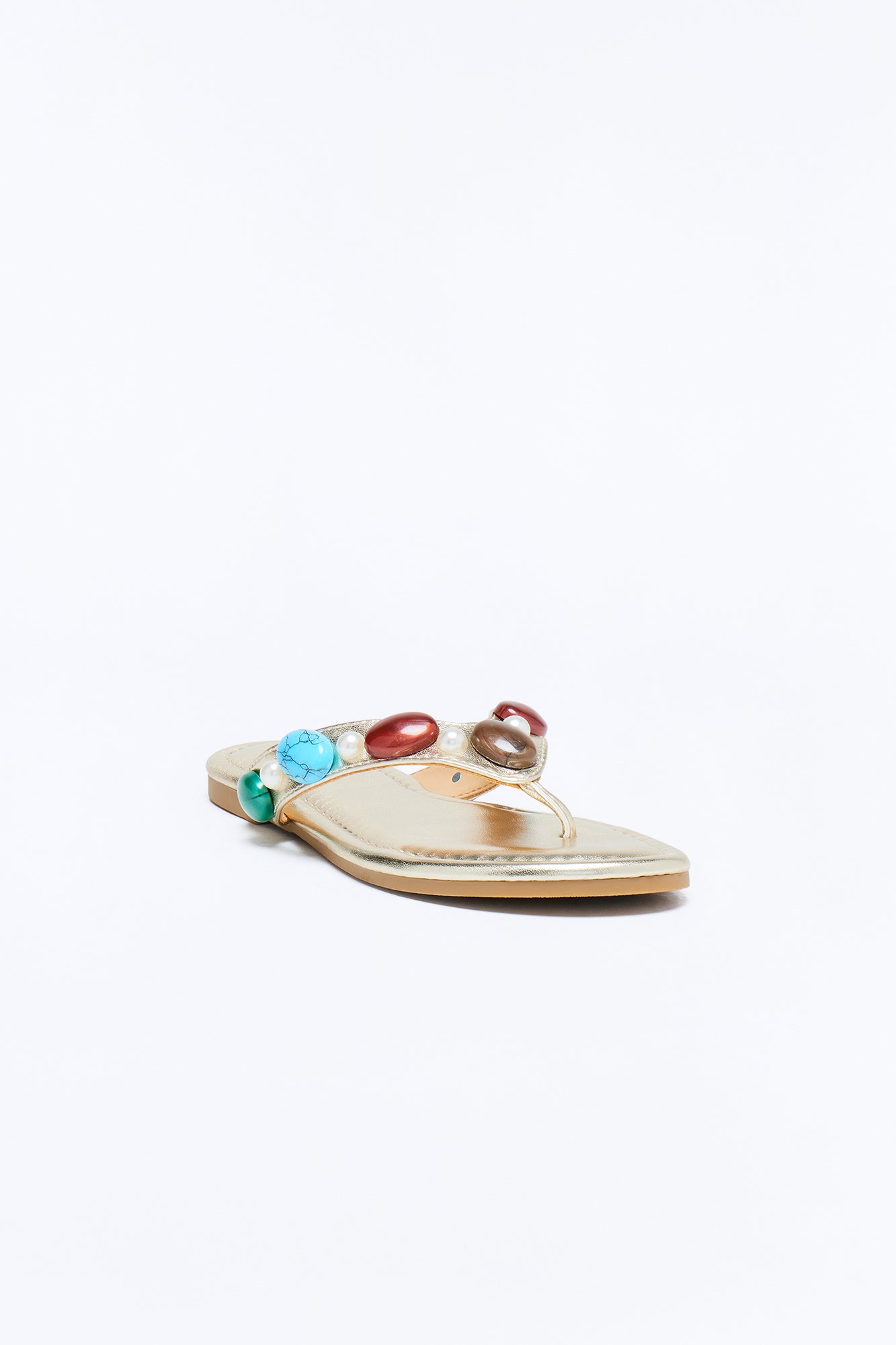 Addison Stone Flip Flops - Gold