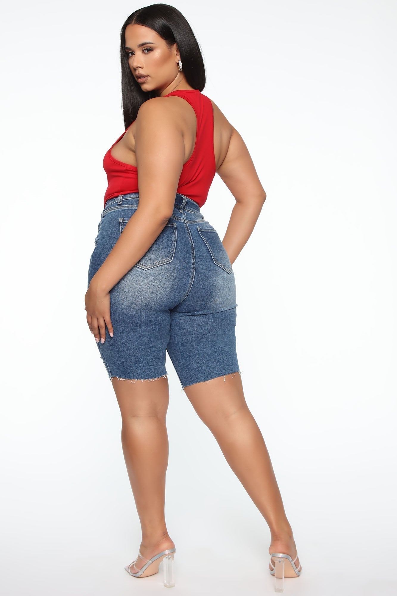 Divine Basic Tank Bodysuit - Red