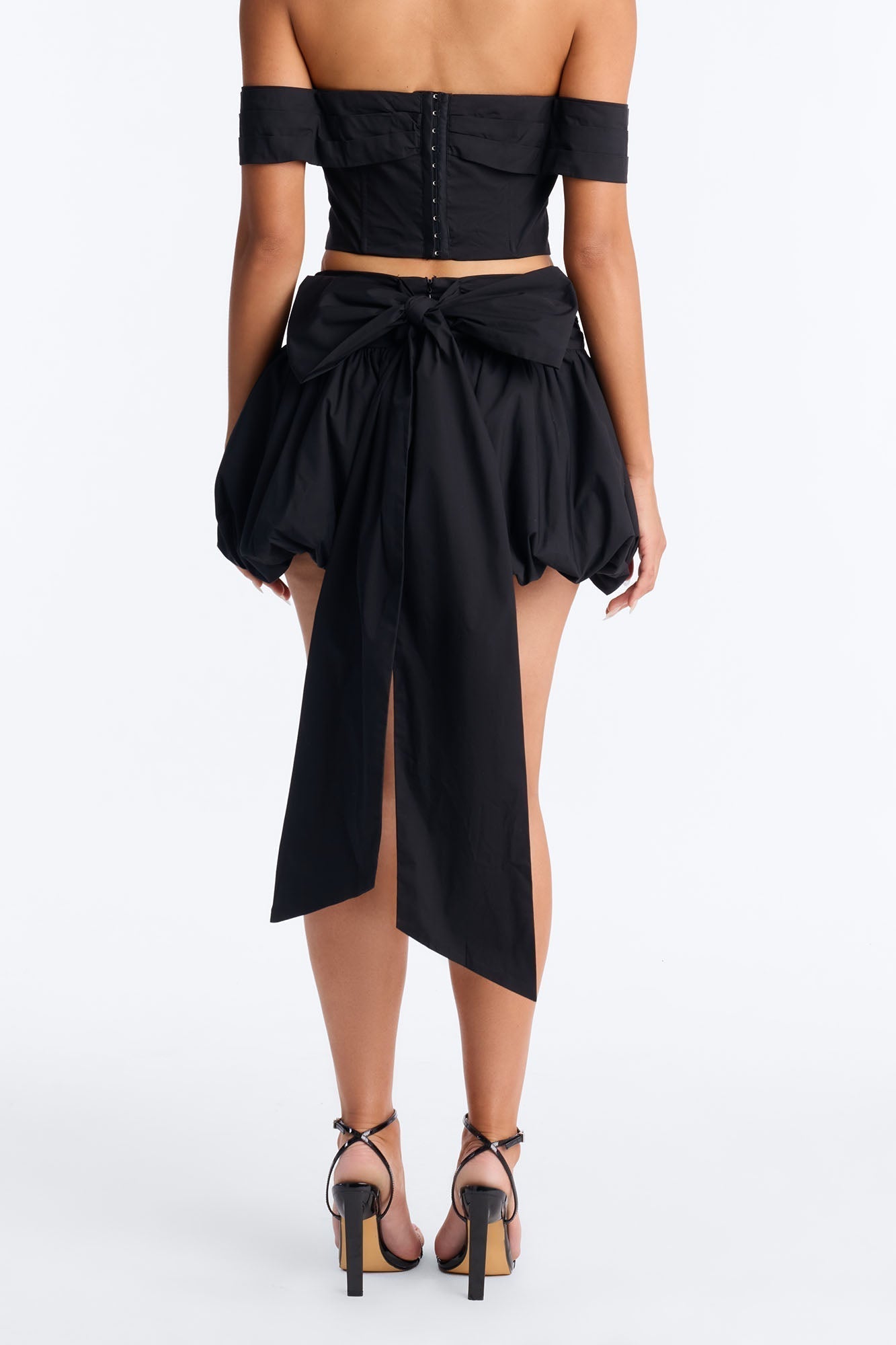 Lori Cutie Poplin Micro Mini Skirt - Black