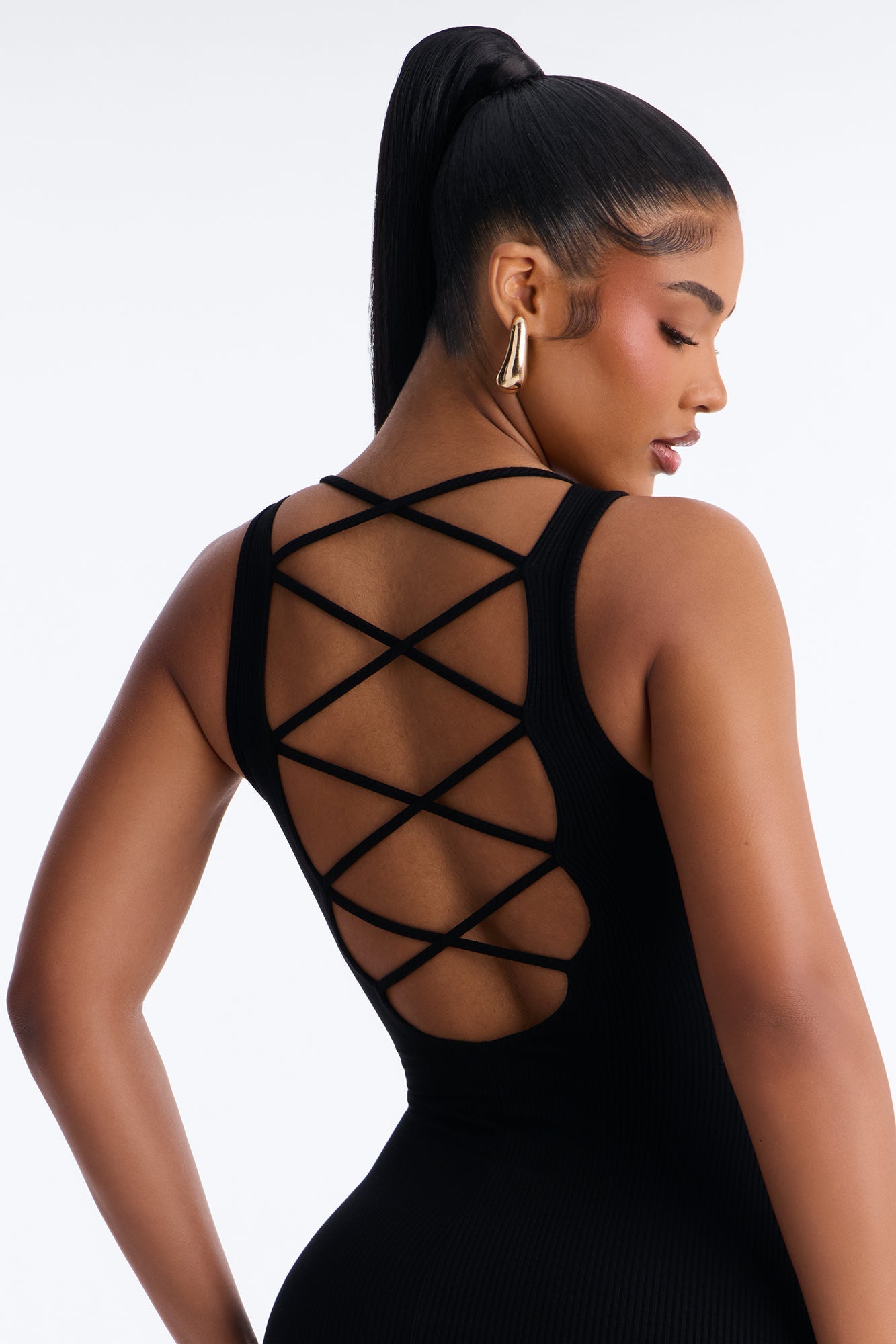Clara Strappy Snatched Maxi Dress - Black