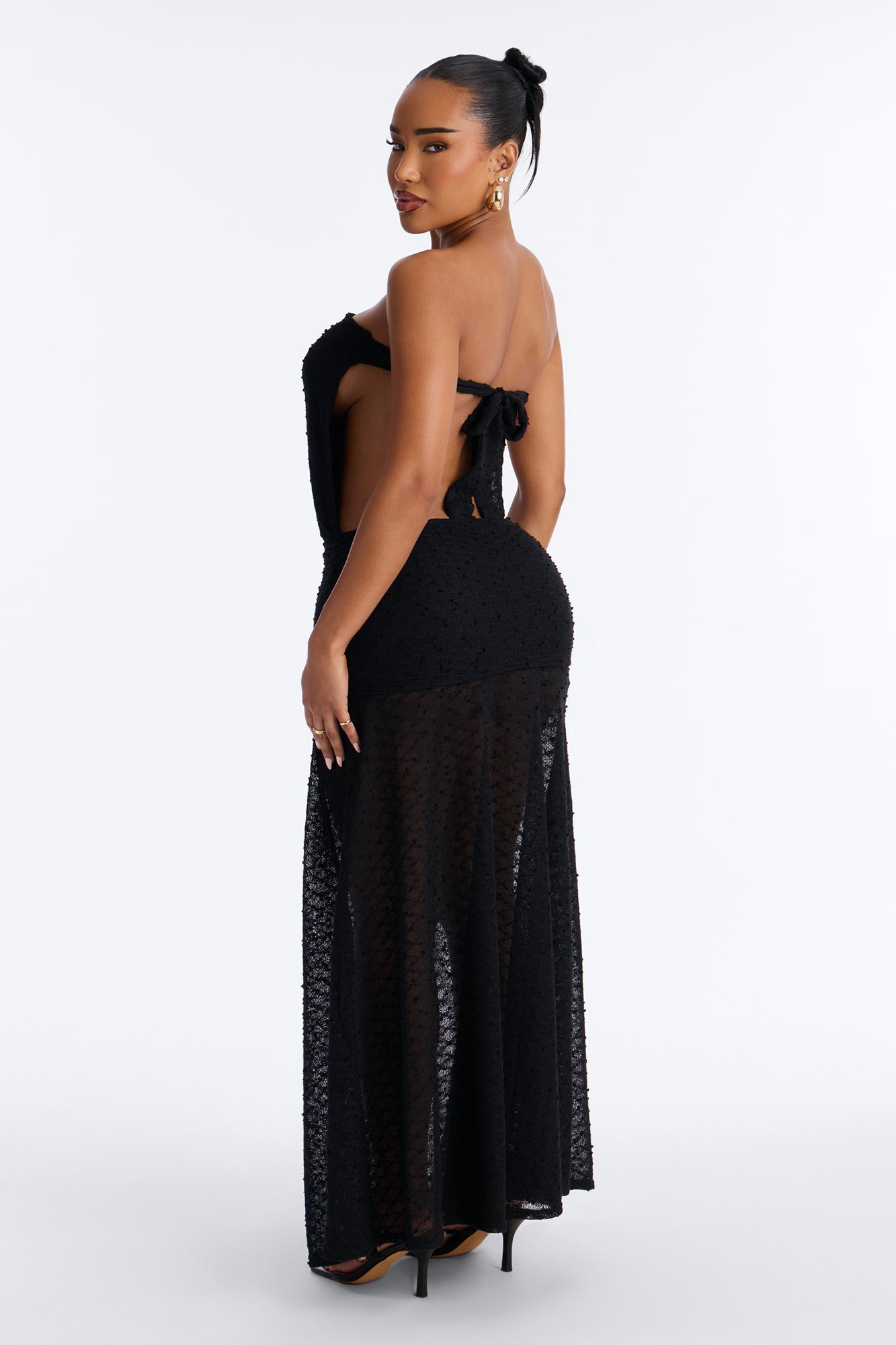 Sunset Dreaming Strapless Textured Maxi Dress - Black