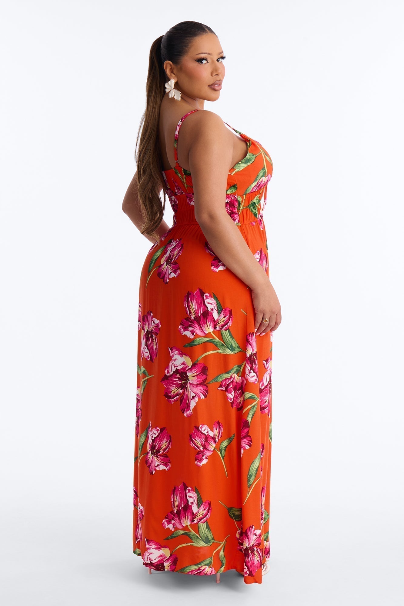 Posie Printed Flowy Maxi Dress - Red/combo