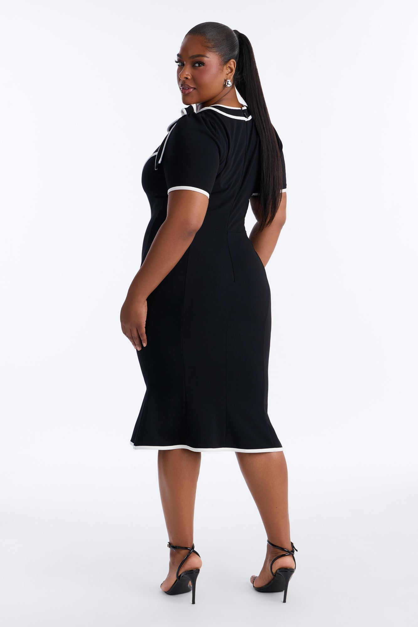 First Class Only Midi Dress - Black/White