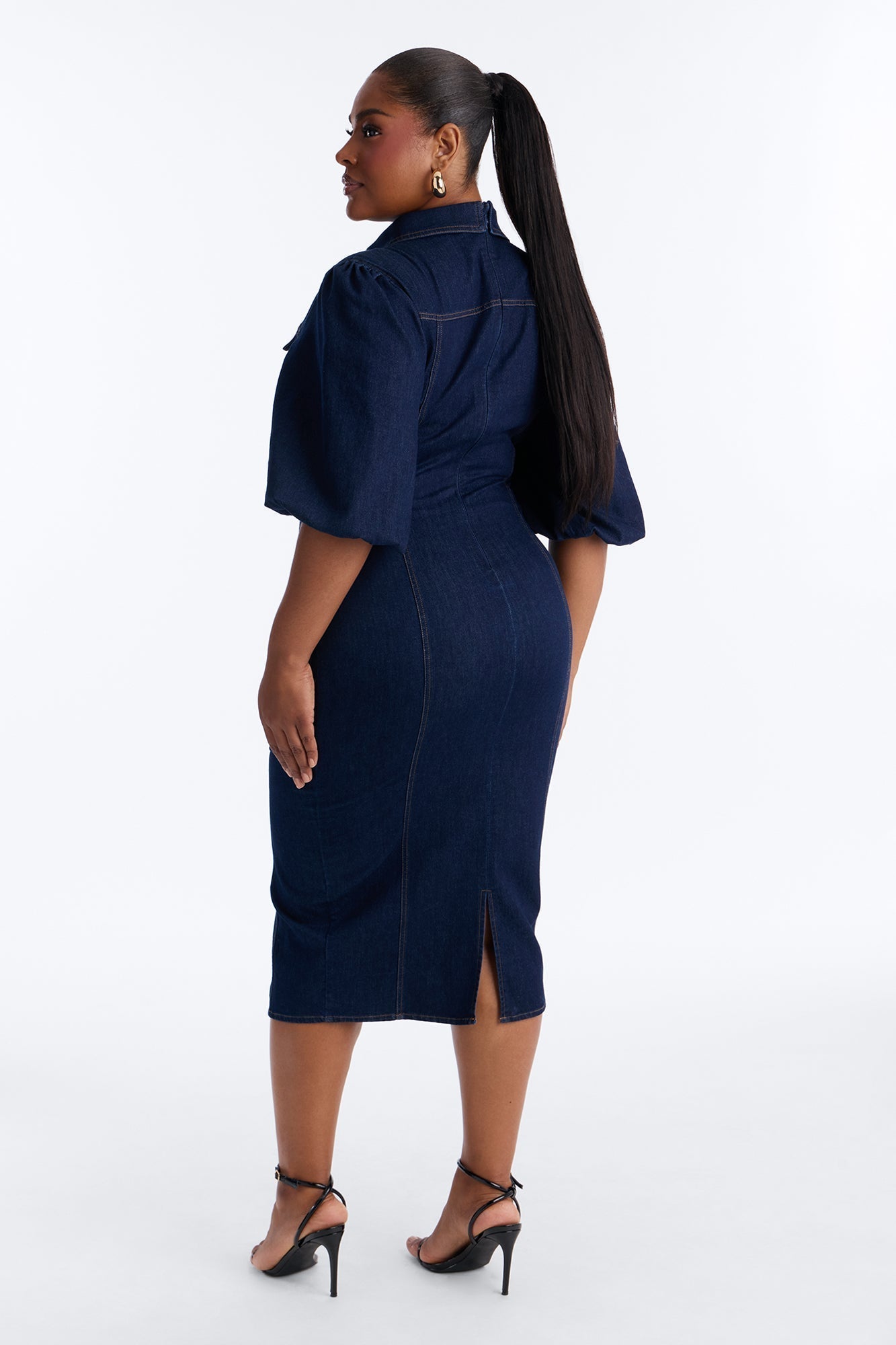 Haven Denim Midi Dress - Dark Wash