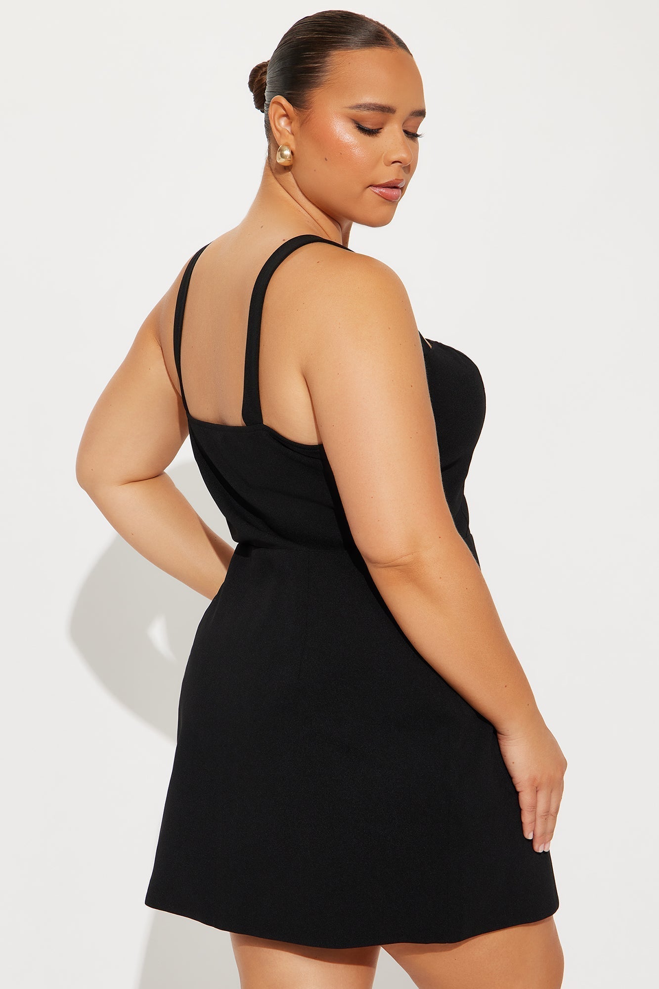 Ambrose Square Neck Mini Dress - Black
