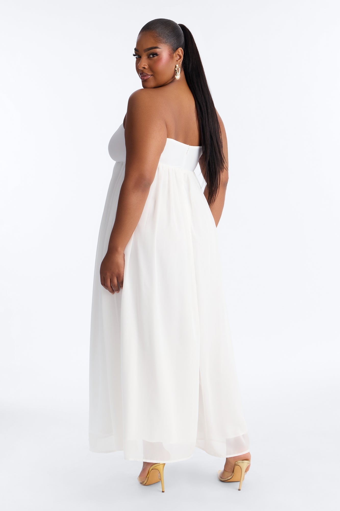 She's Effortless Chiffon Maxi Dress - Ivory