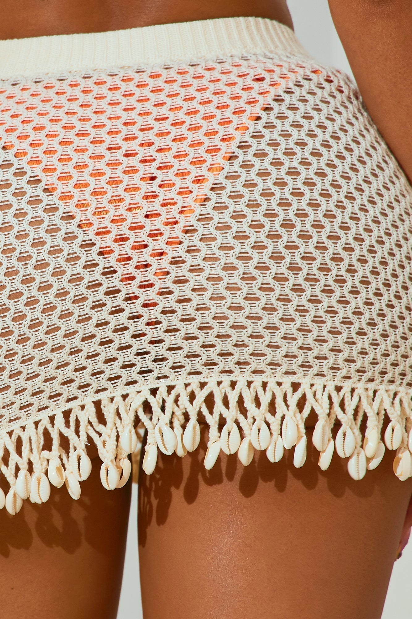 Shells By The Beach Crochet Cover Up Skirt - Ivory