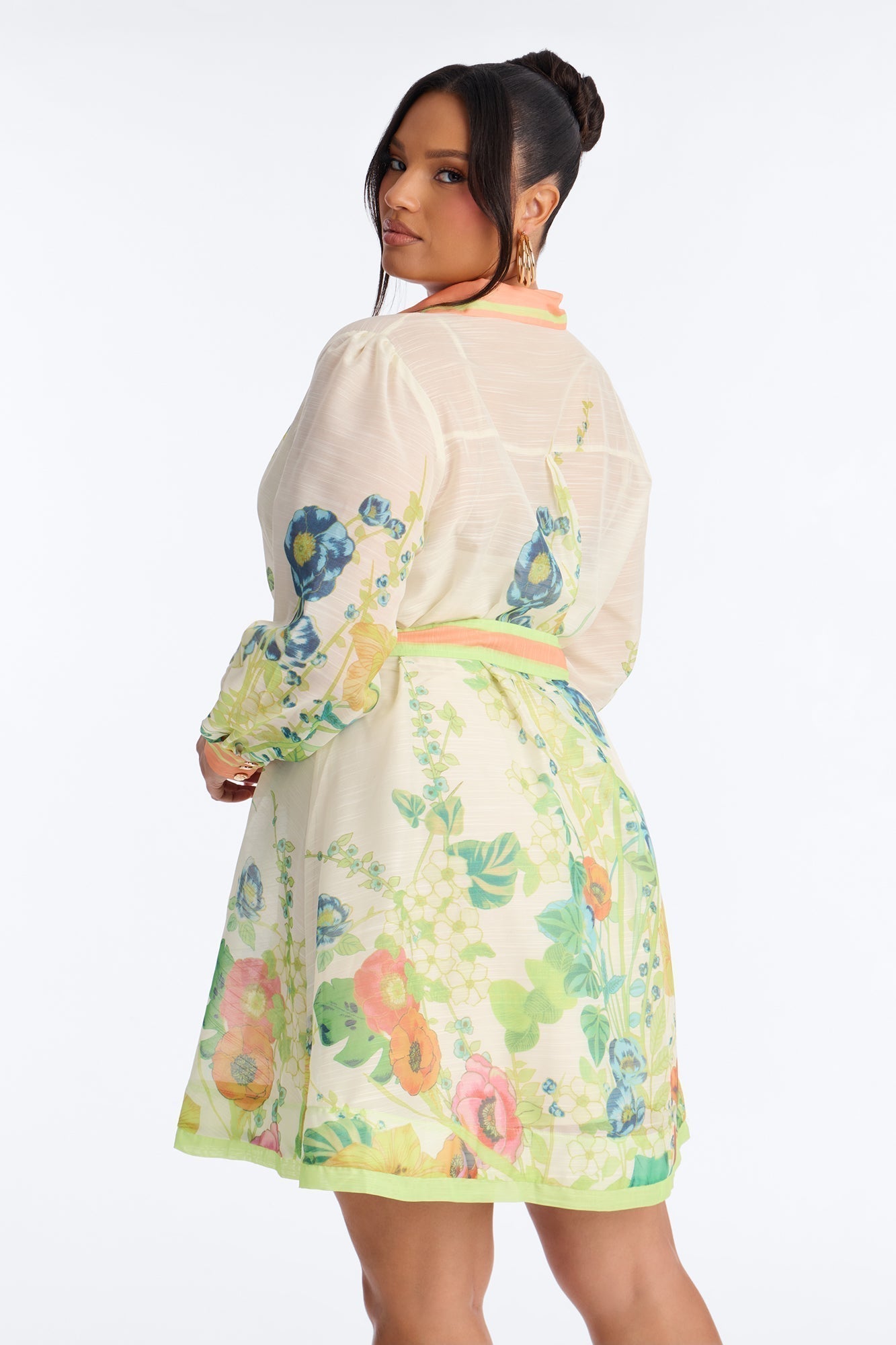 Old School Sweetie Floral Mini Dress - Green/combo