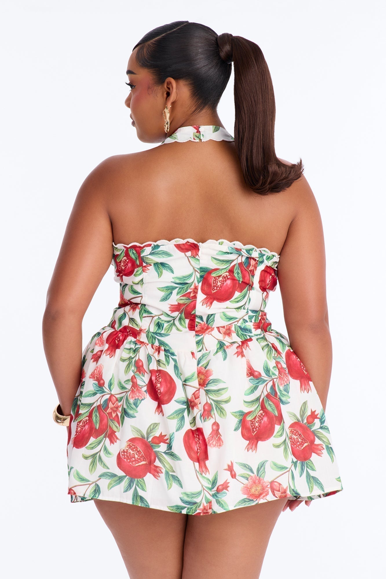 Tea Party Corset Waist Rayon Mini Dress - Red/White
