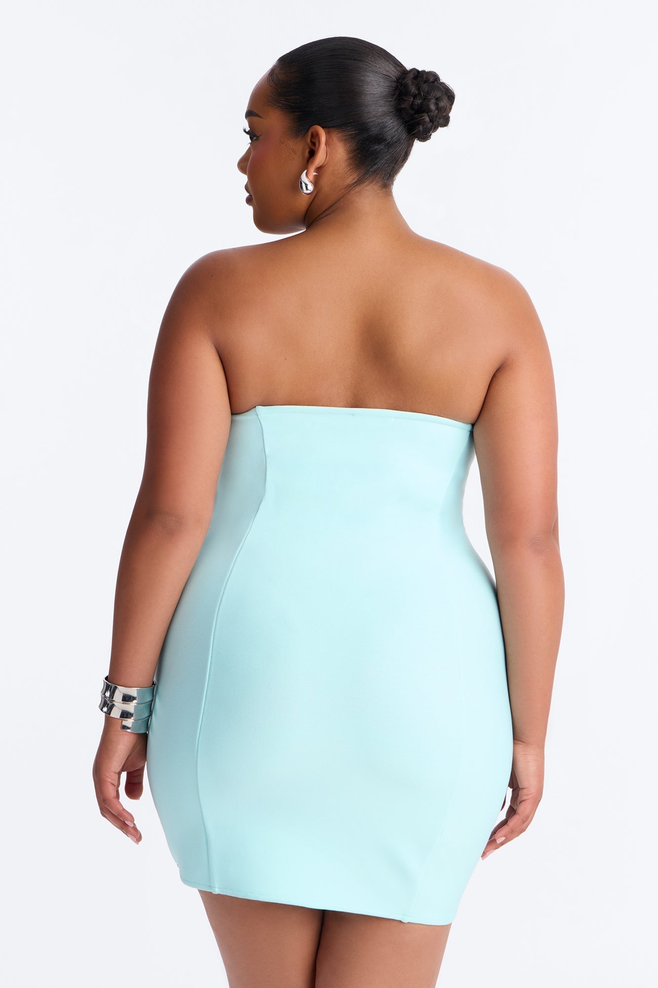 Bahama Mama Beaded Bandage Micro Mini Dress - Light Blue