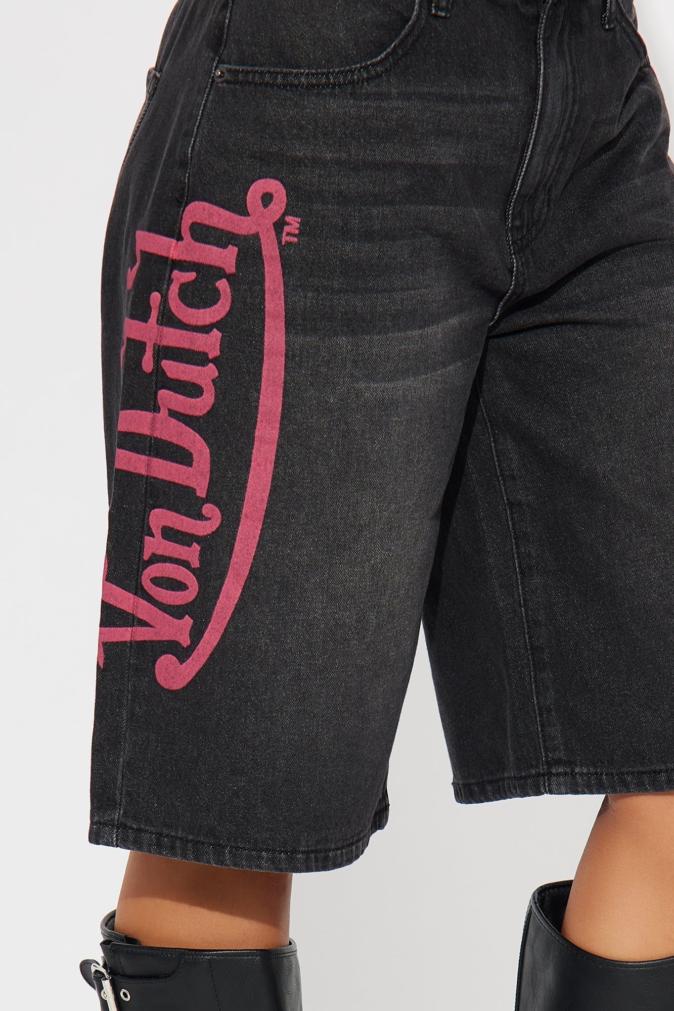 Von Dutch Eyeball Denim Jorts - Black Wash