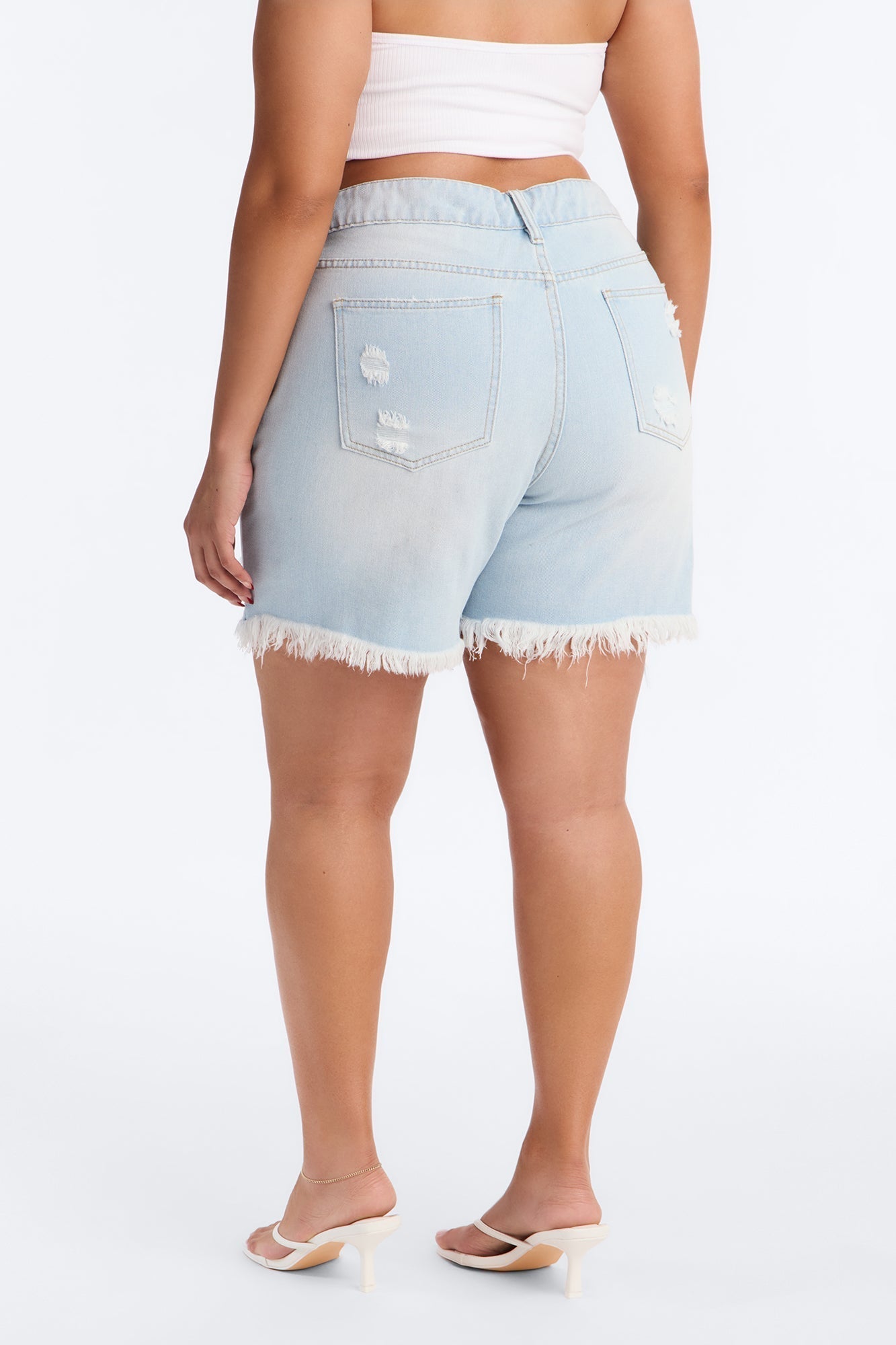 Uncommon Cut Off Super Soft Denim Jorts - Light Wash