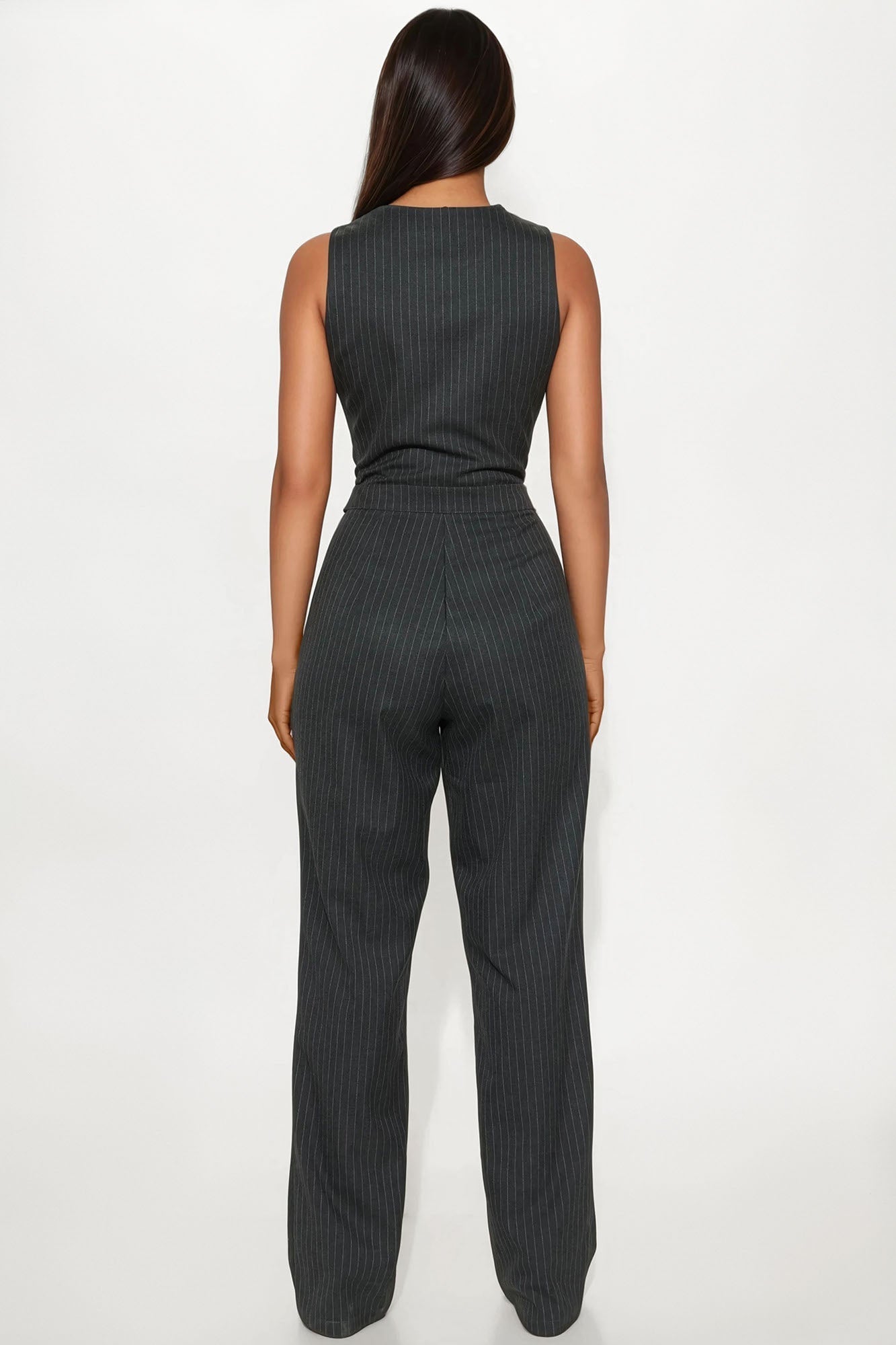 Giselle Vest Jumpsuit - Dark Grey