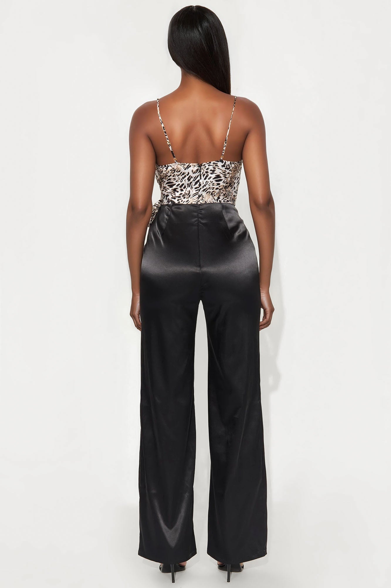 Feel This Way Satin Jumpsuit - Black/combo
