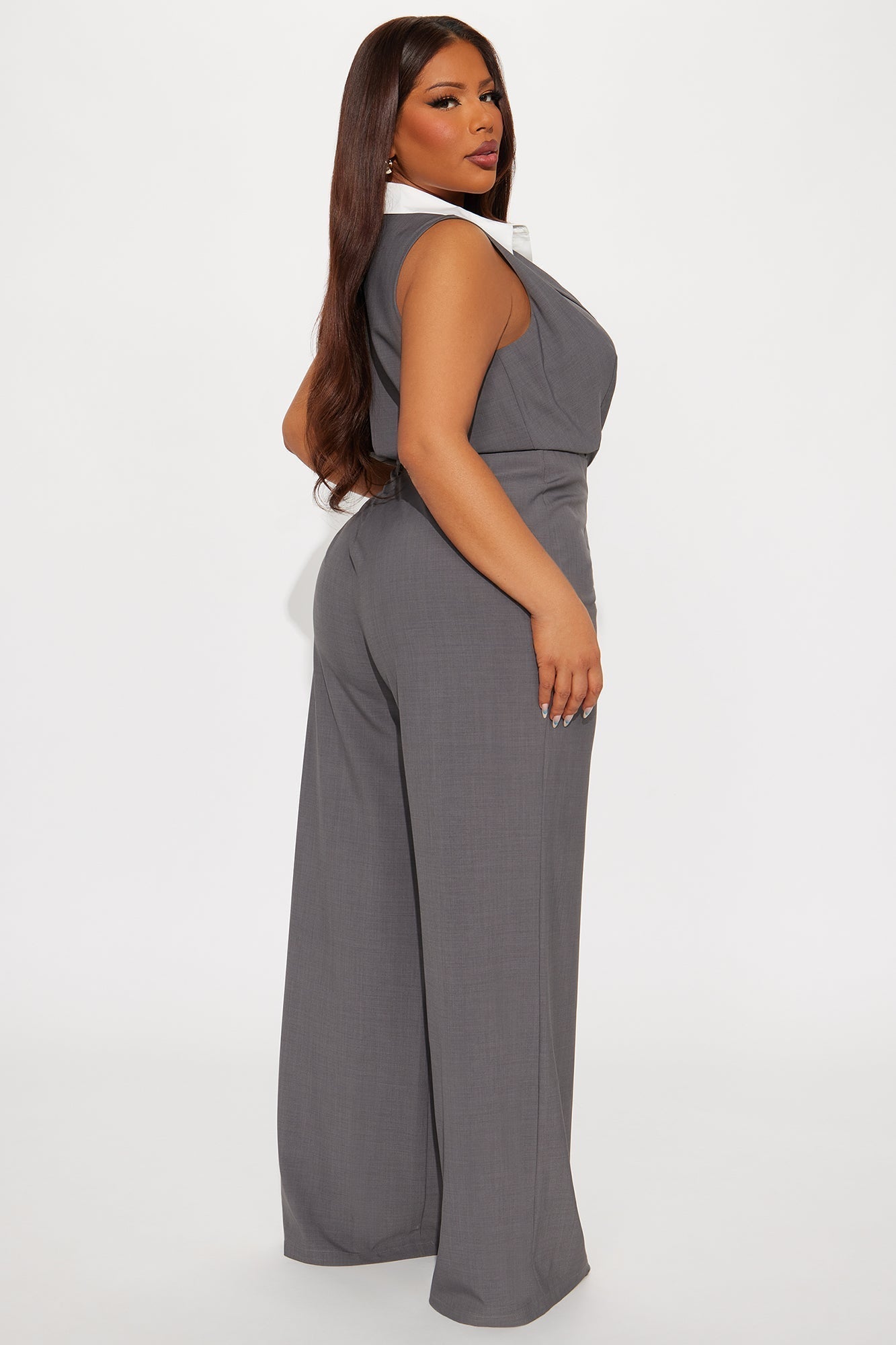 Grace Collared Jumpsuit - Grey