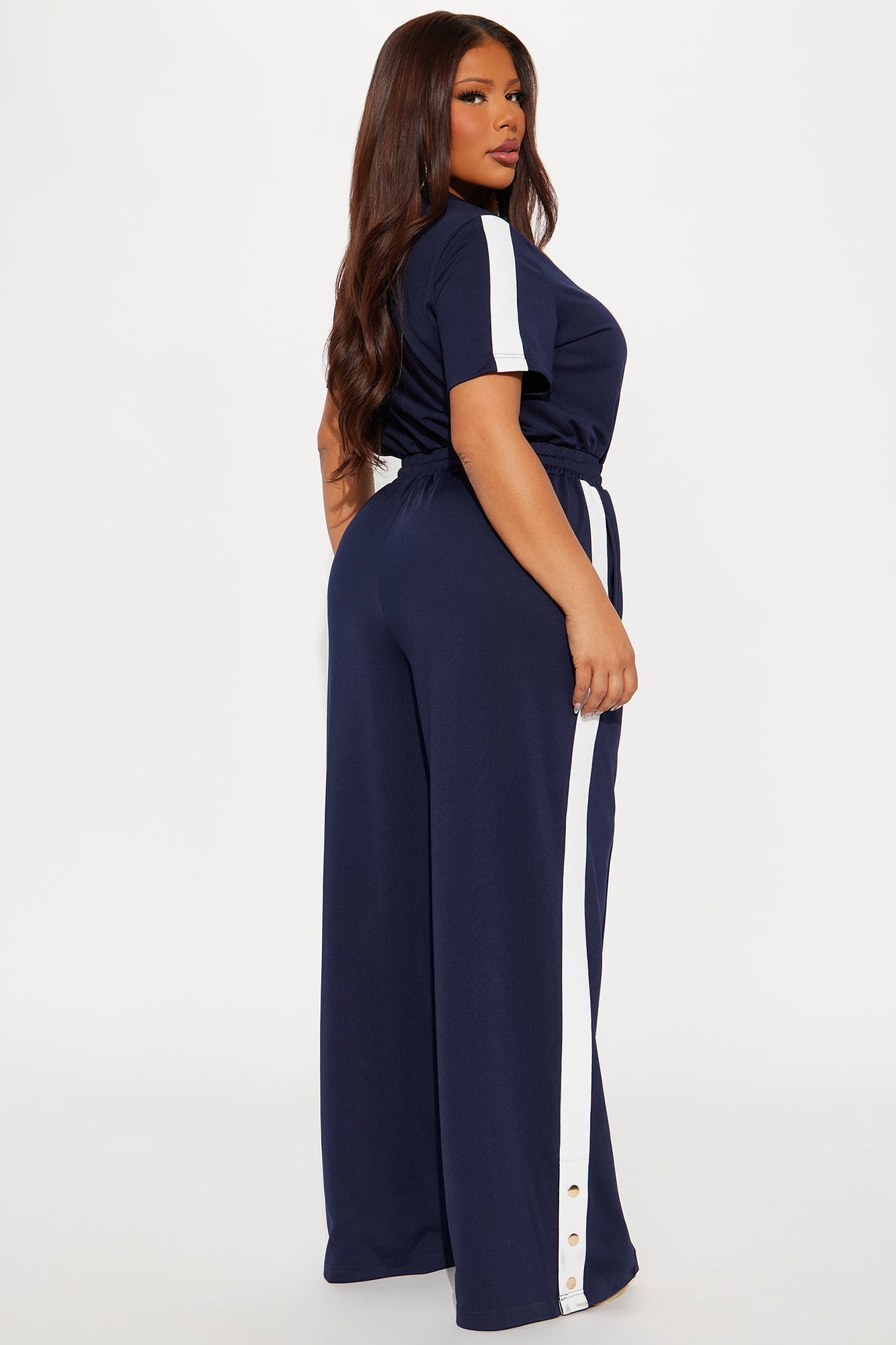 Lianna Short Sleeve Jumpsuit - Navy