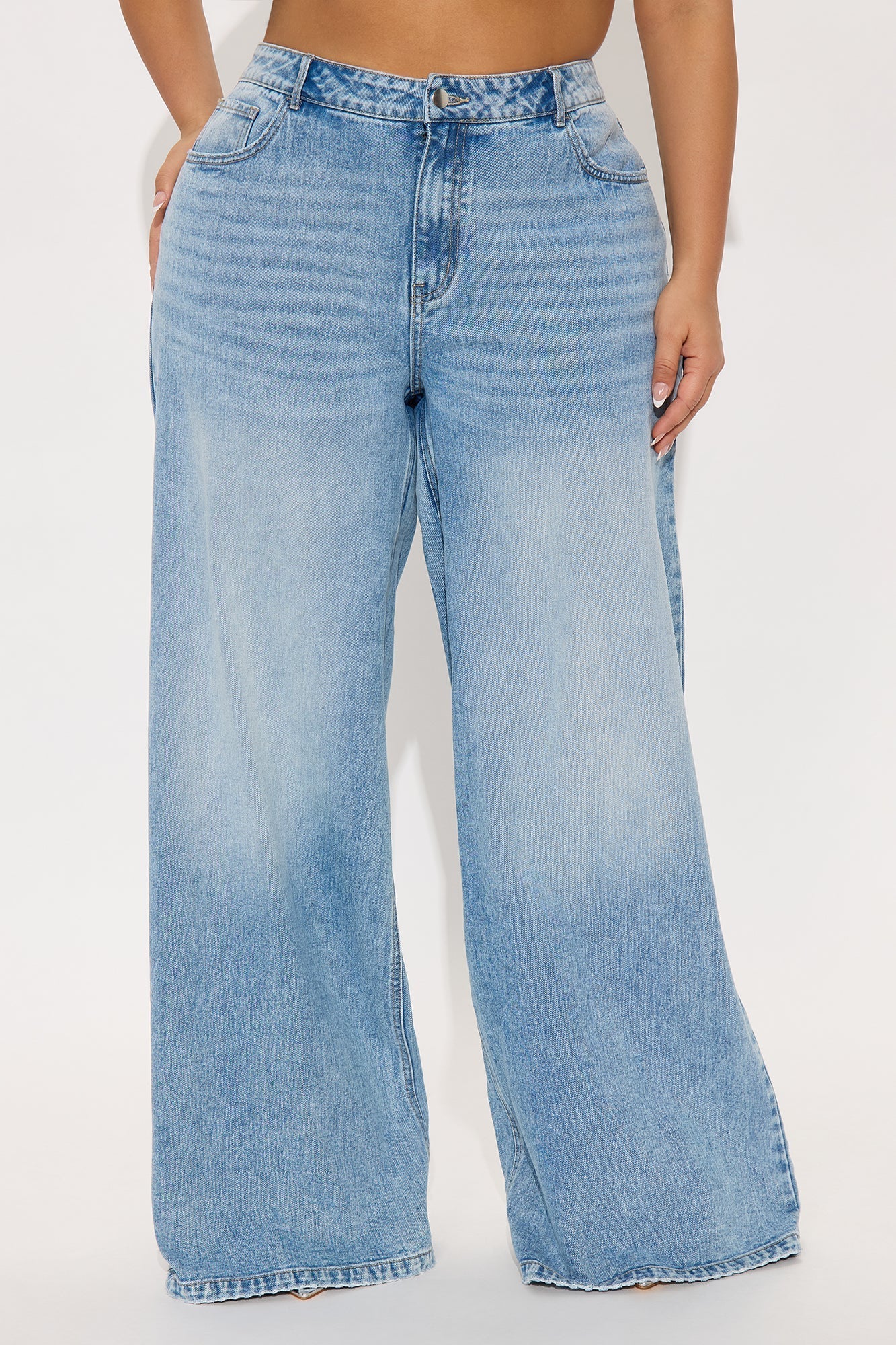 Tall Brianca Bow Wide Leg Jeans - Light Wash