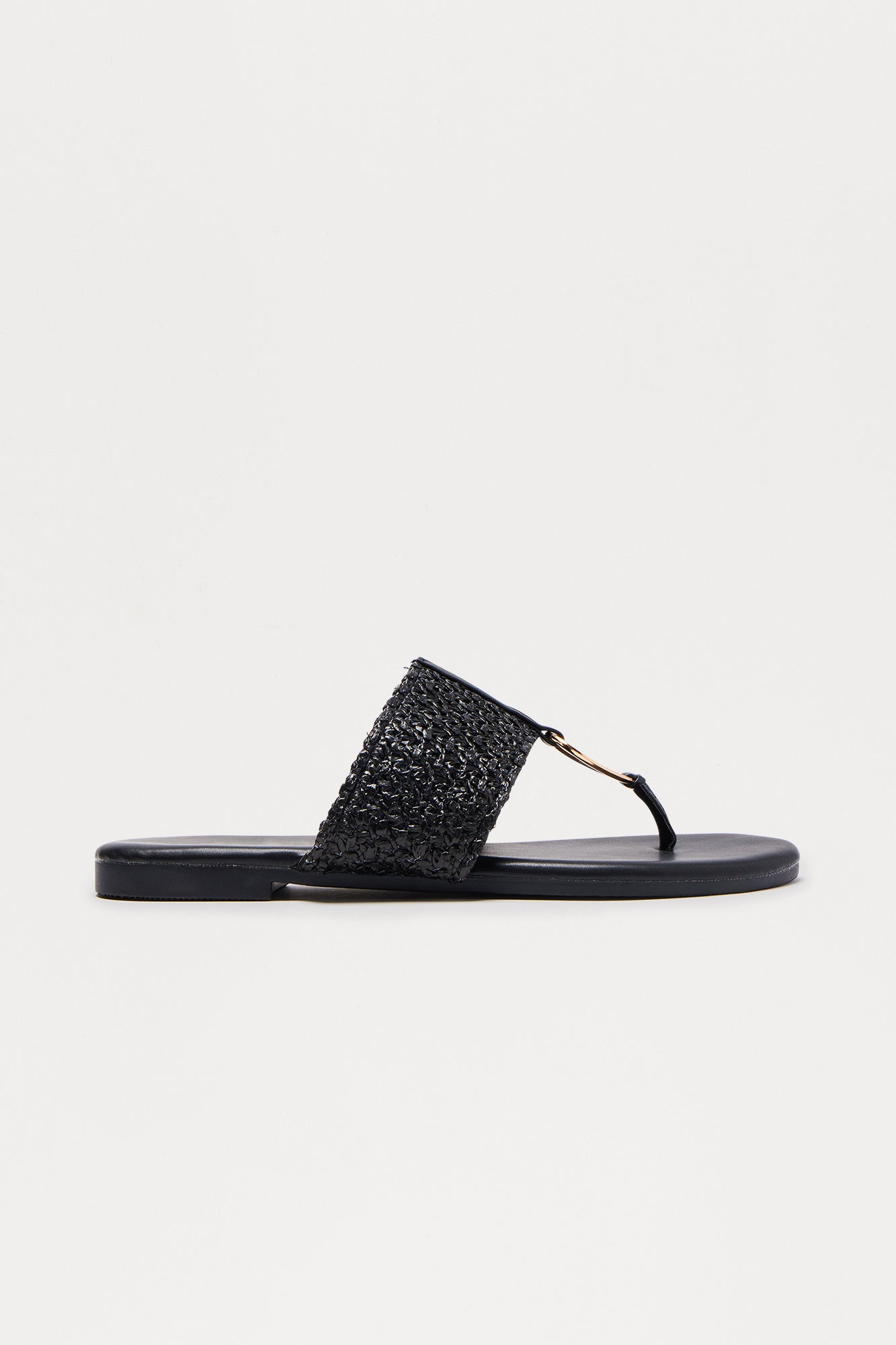 Arizona Raffia Sandals - Black