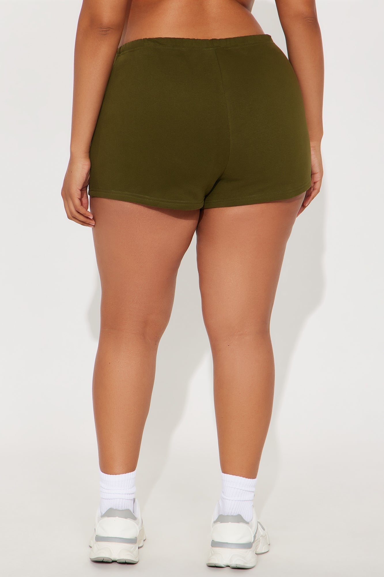 French Terry Drawstring Sweat Shorts - Olive