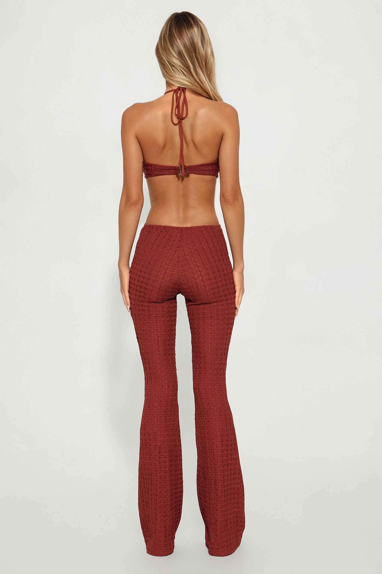 Beach Waves Halter Jumpsuit - Brown