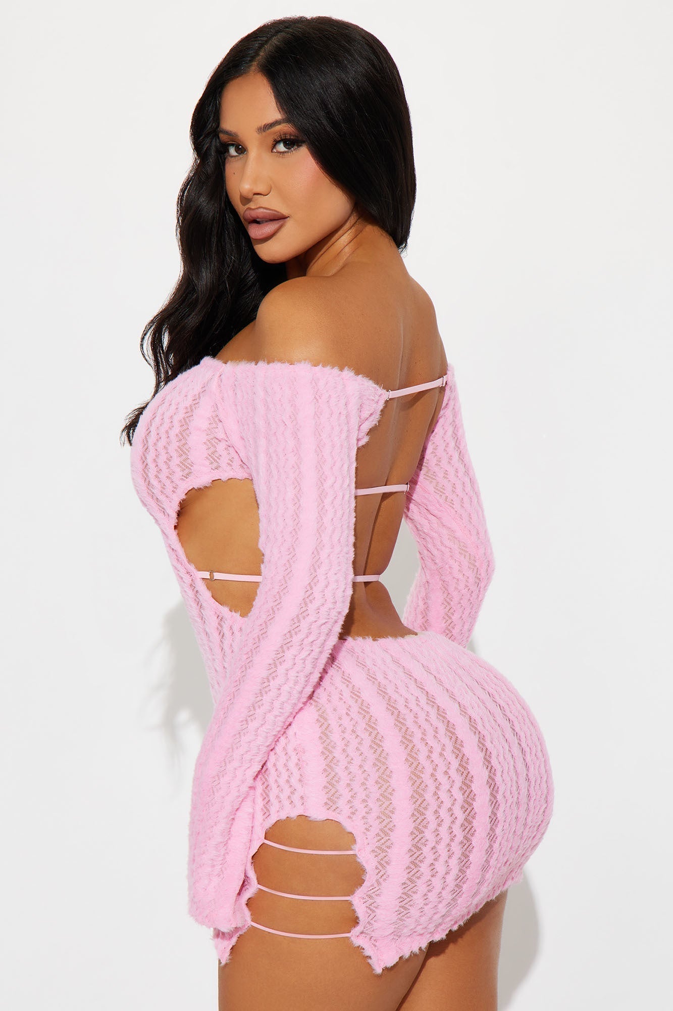 It's My World Sweater Micro Mini Dress - Pink