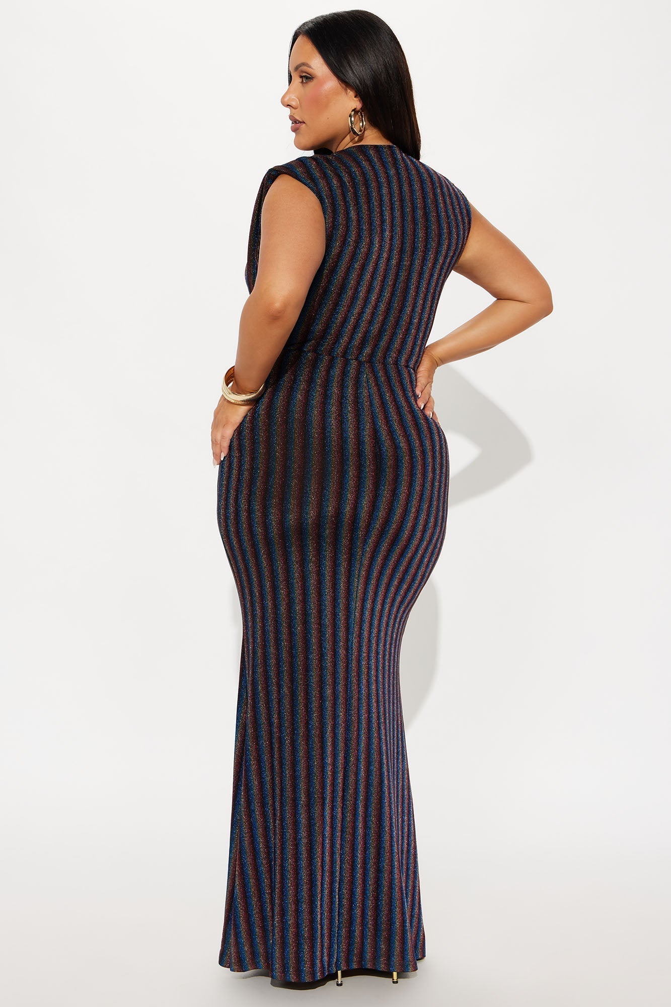 Private Occasion Metallic Rainbow Maxi Dress - Multi Color
