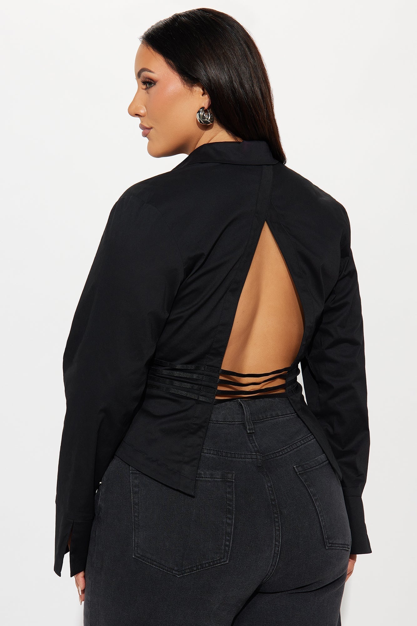One Of A Kind Poplin Blouse - Black