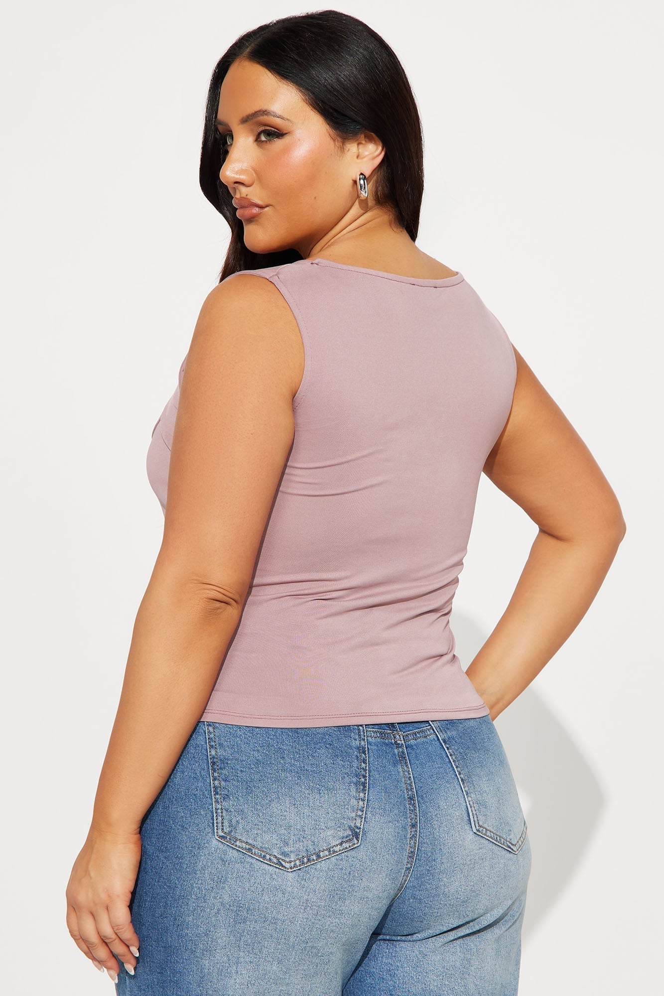 Just A Theory Sleeveless Twist Top - Mauve