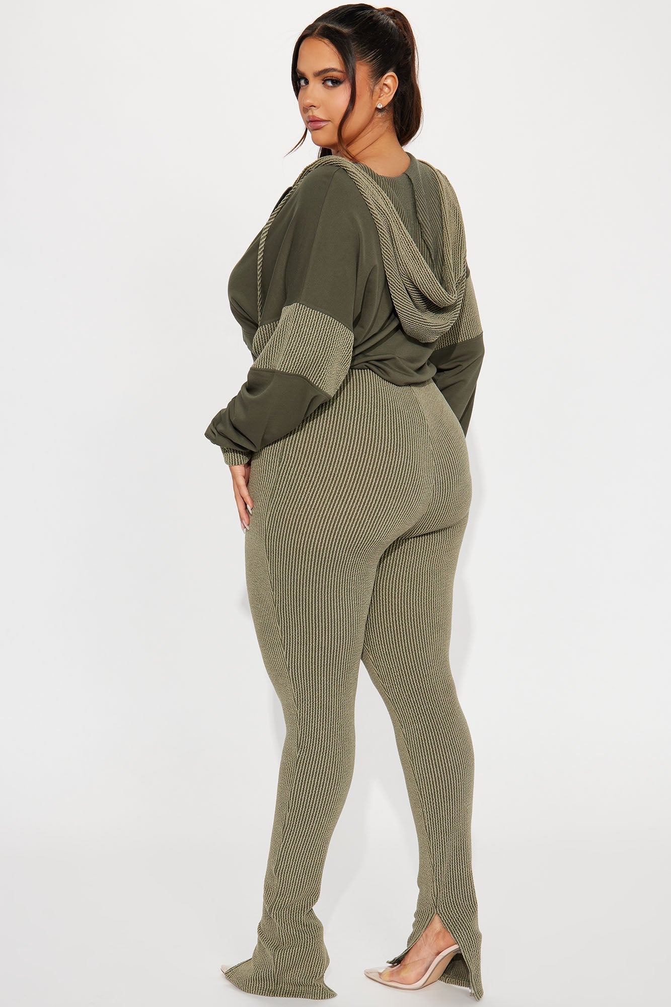 Off The Stage Hoodie Jumpsuit - Olive
