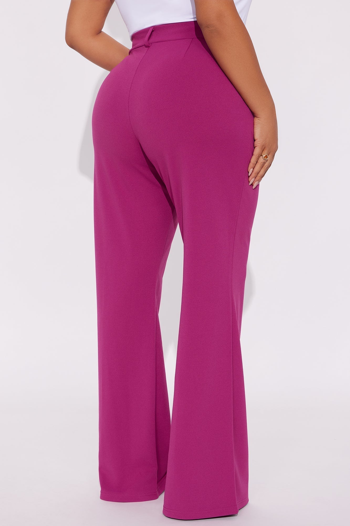 Heidi Wide Leg Trouser Pant - Raspberry