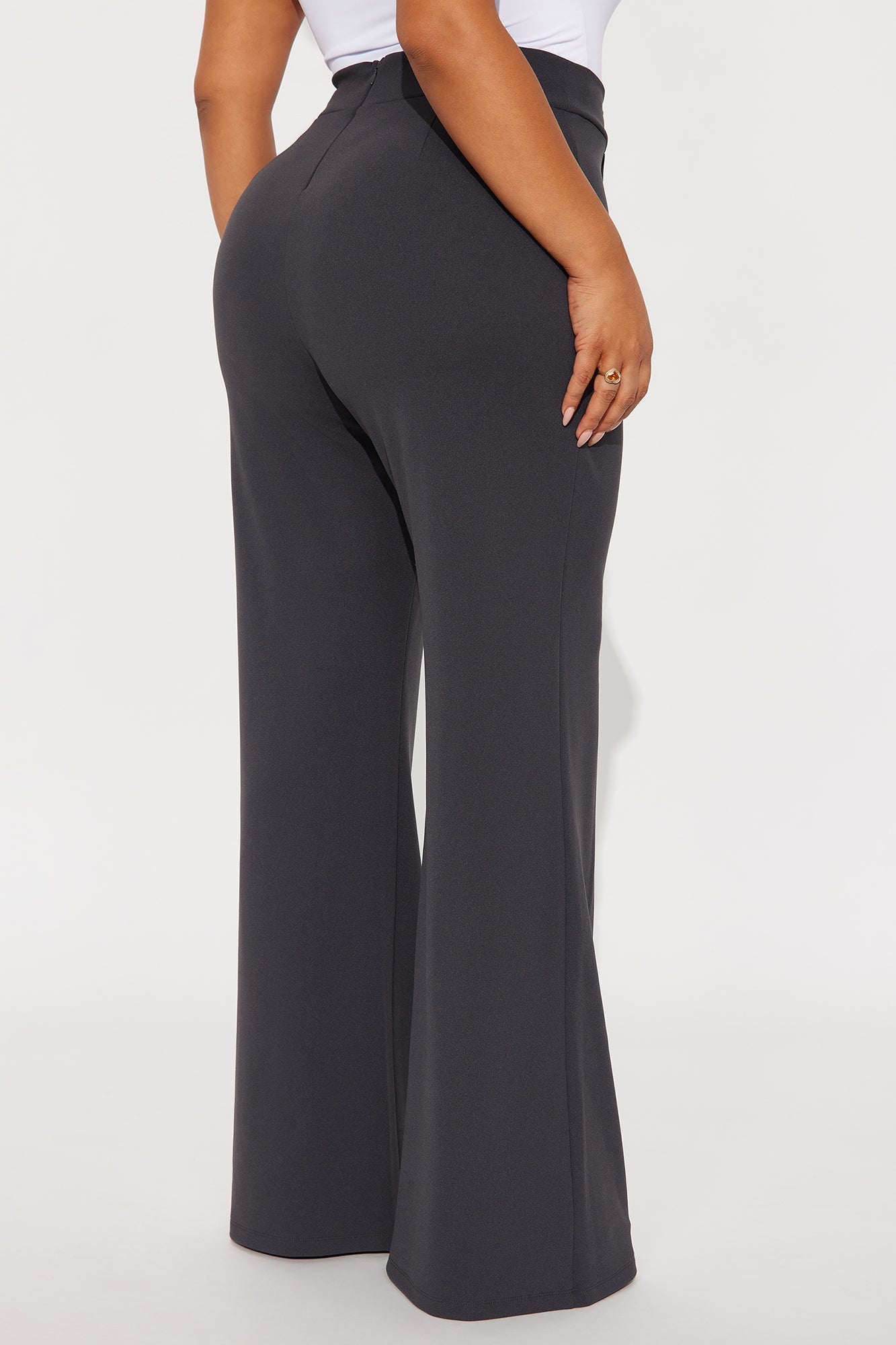 Victoria High Waisted Dress Pants - Charcoal