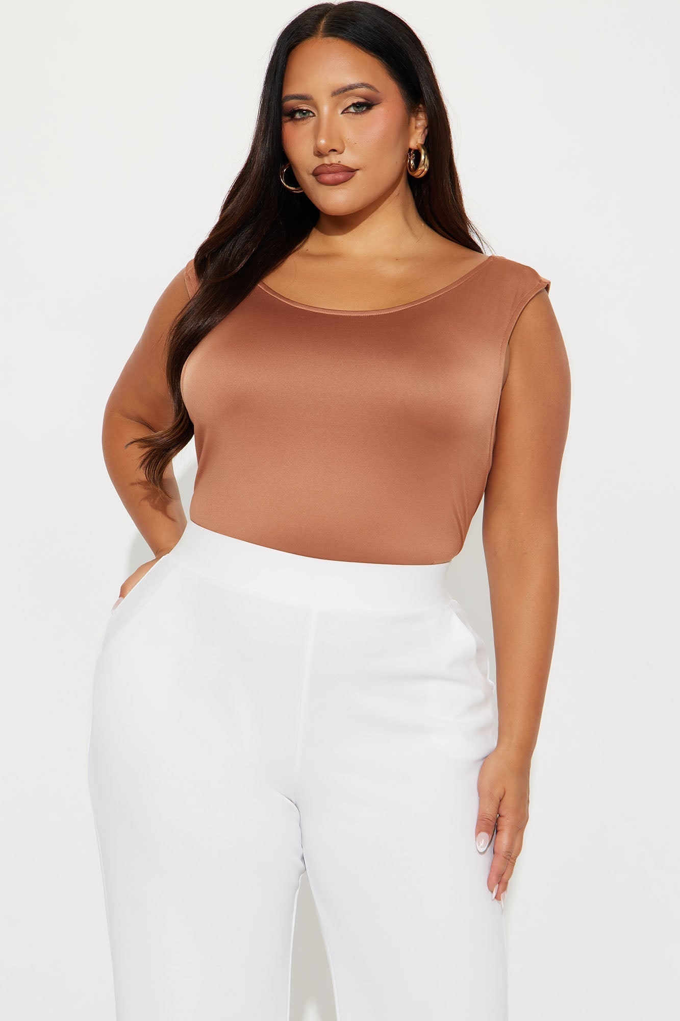 Teagan Cowl Neck Top - Mocha