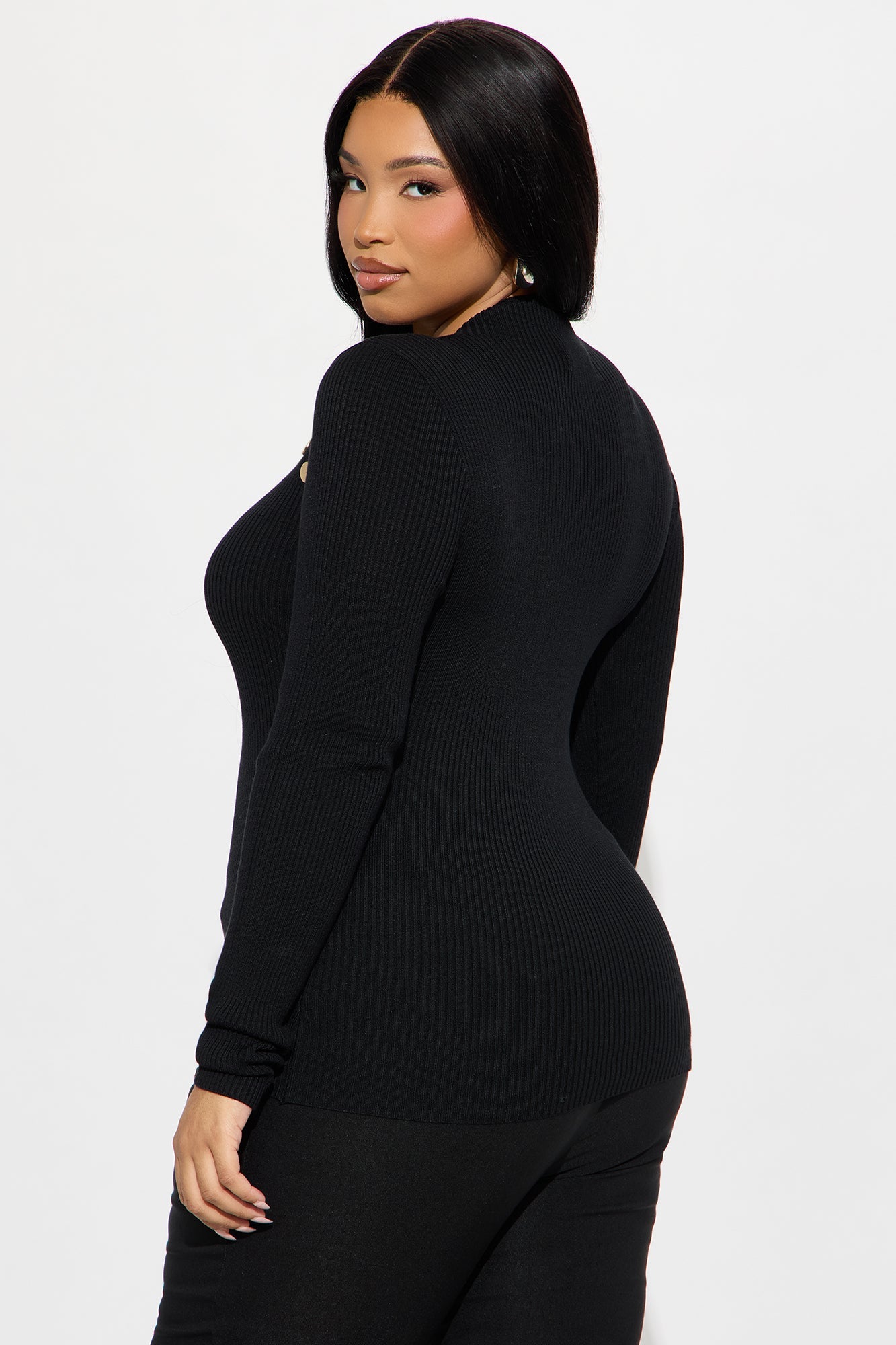 Jezebel Sweater Top - Black