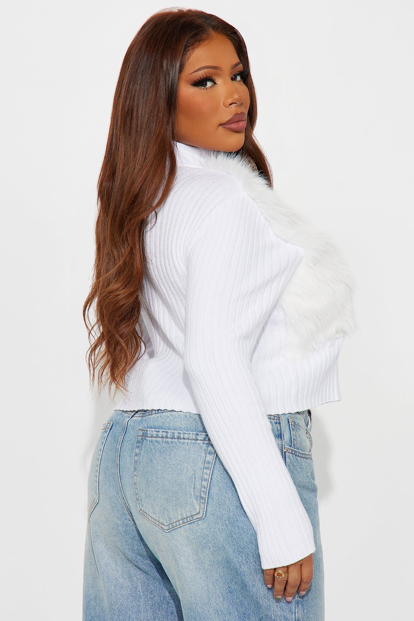 No Hard Feelings Faux Fur Cardigan - Off White