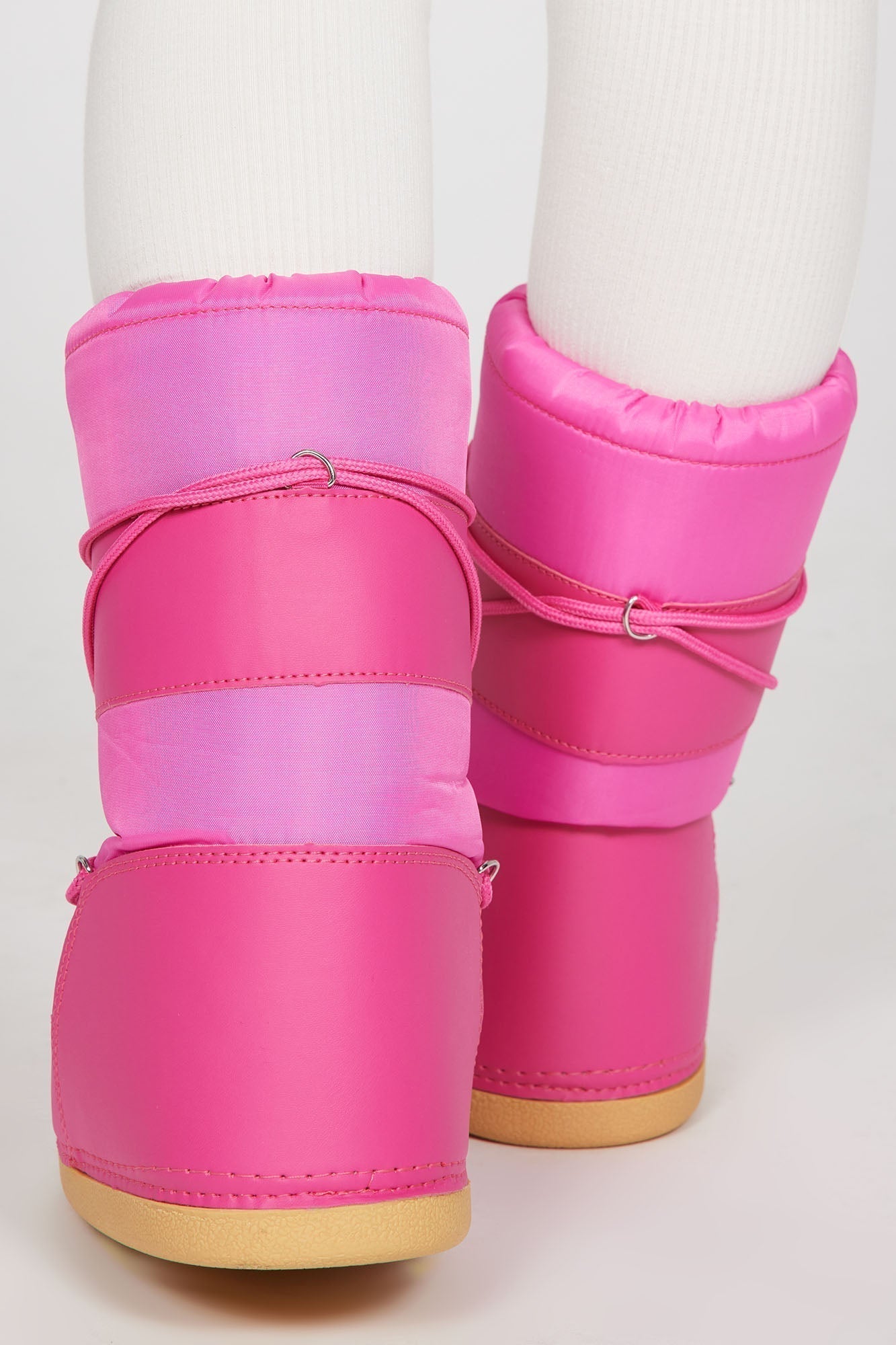 A New Direction Knee High Snow Boots - Fuchsia