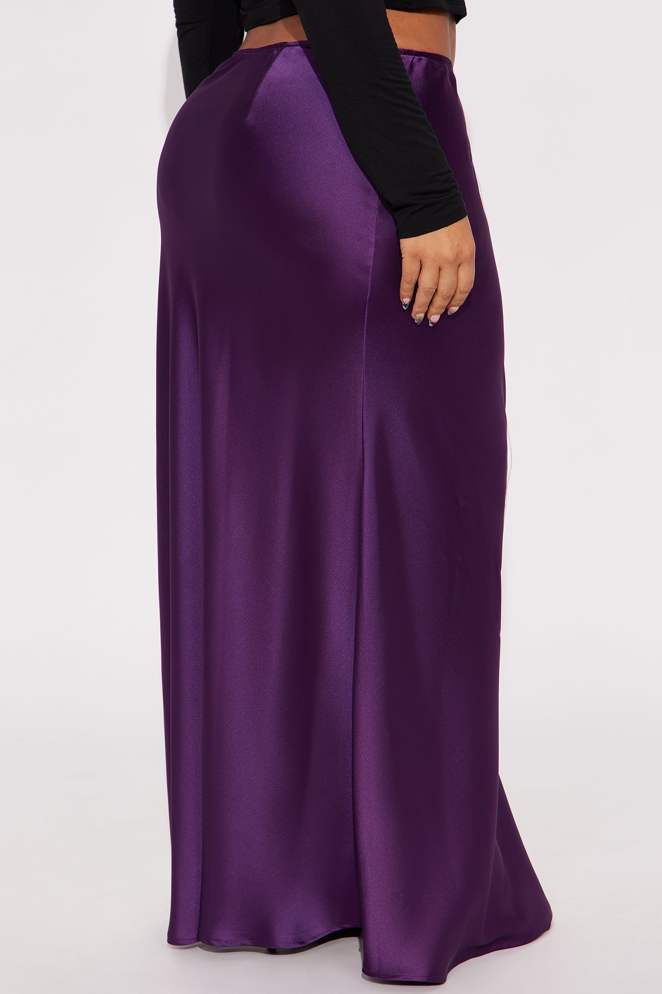 Love Like This Satin Maxi Skirt - Plum