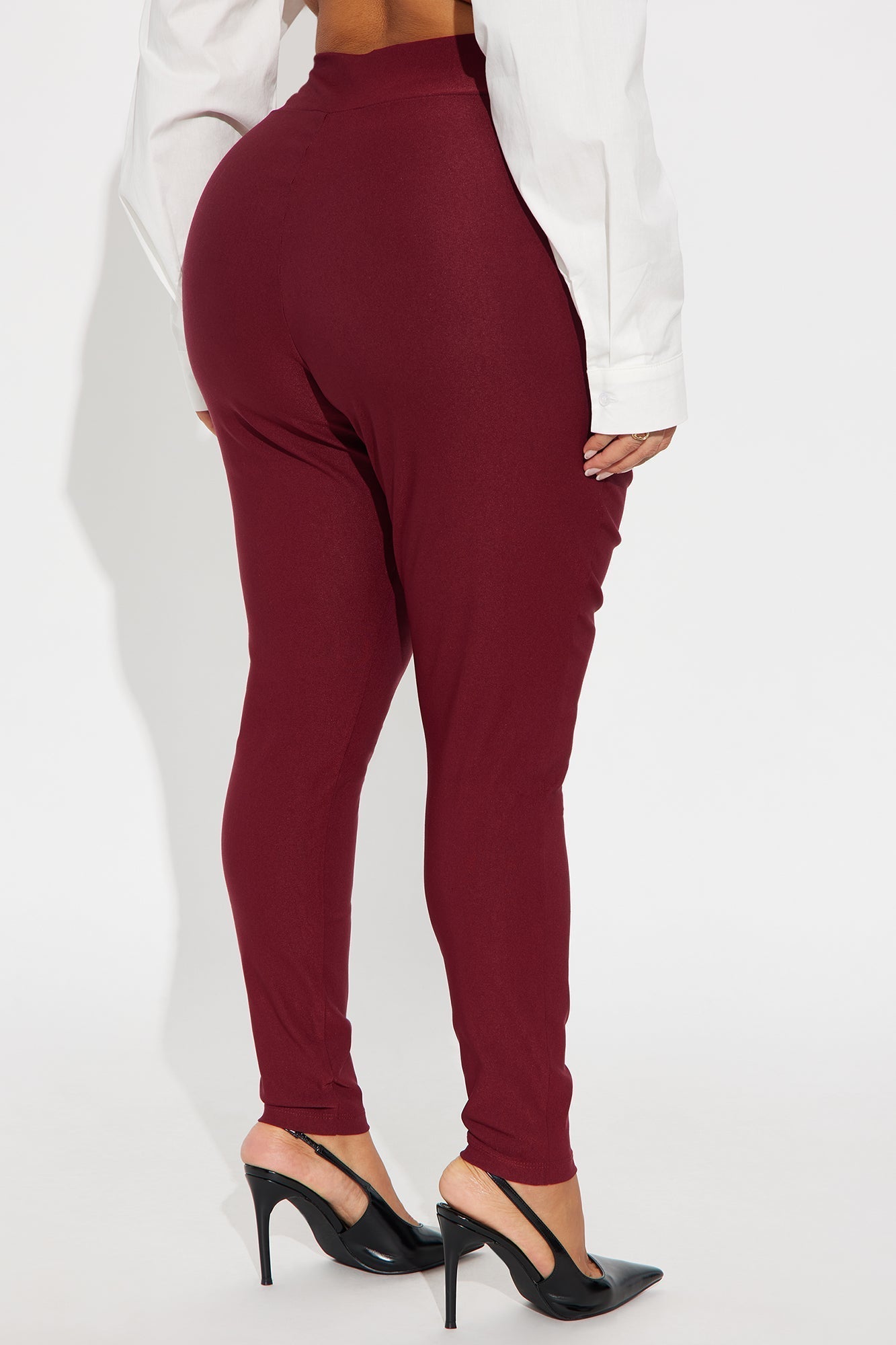Venetian High Rise Pants - Burgundy