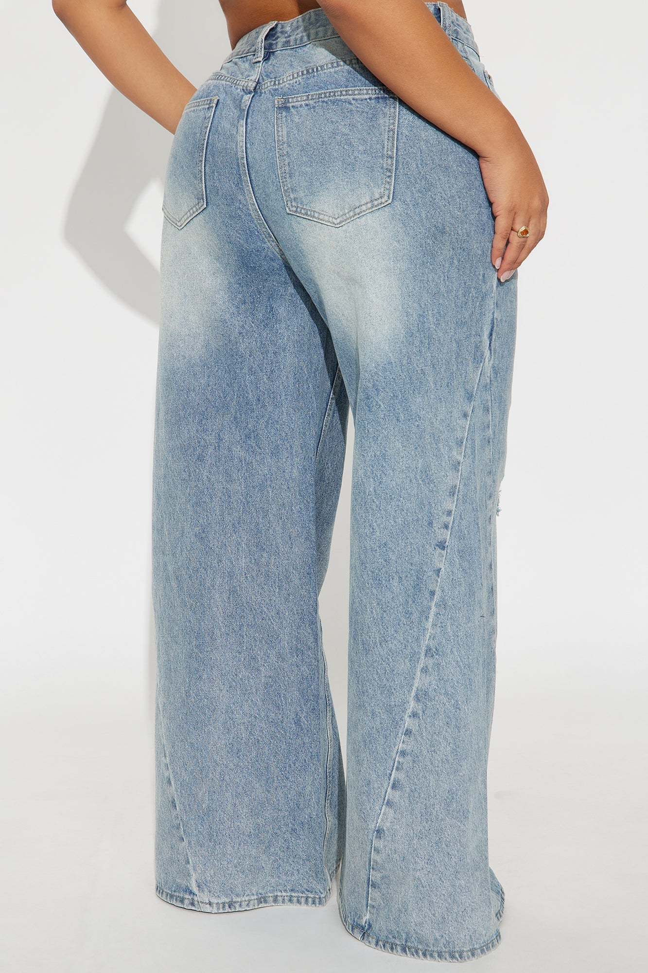 Kyrah Non Stretch Wide Leg Jeans - Medium Wash