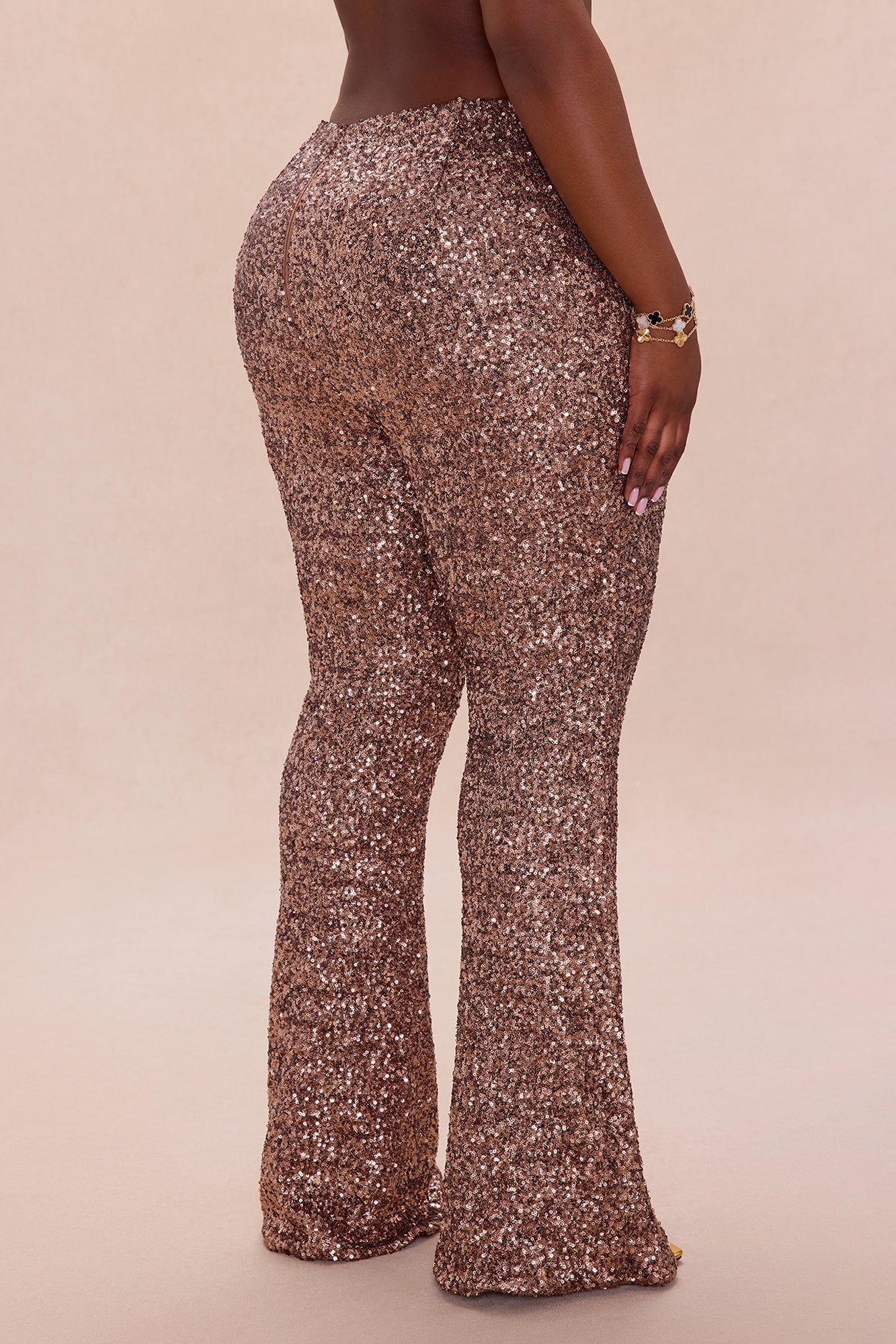 Azalea Sequin Flare Pant - Bronze