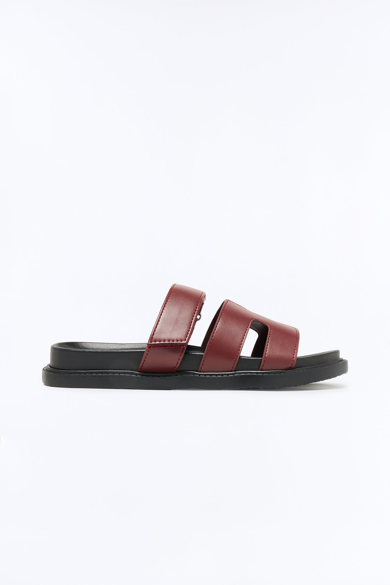 Agnes Flat Sandals - Burgundy