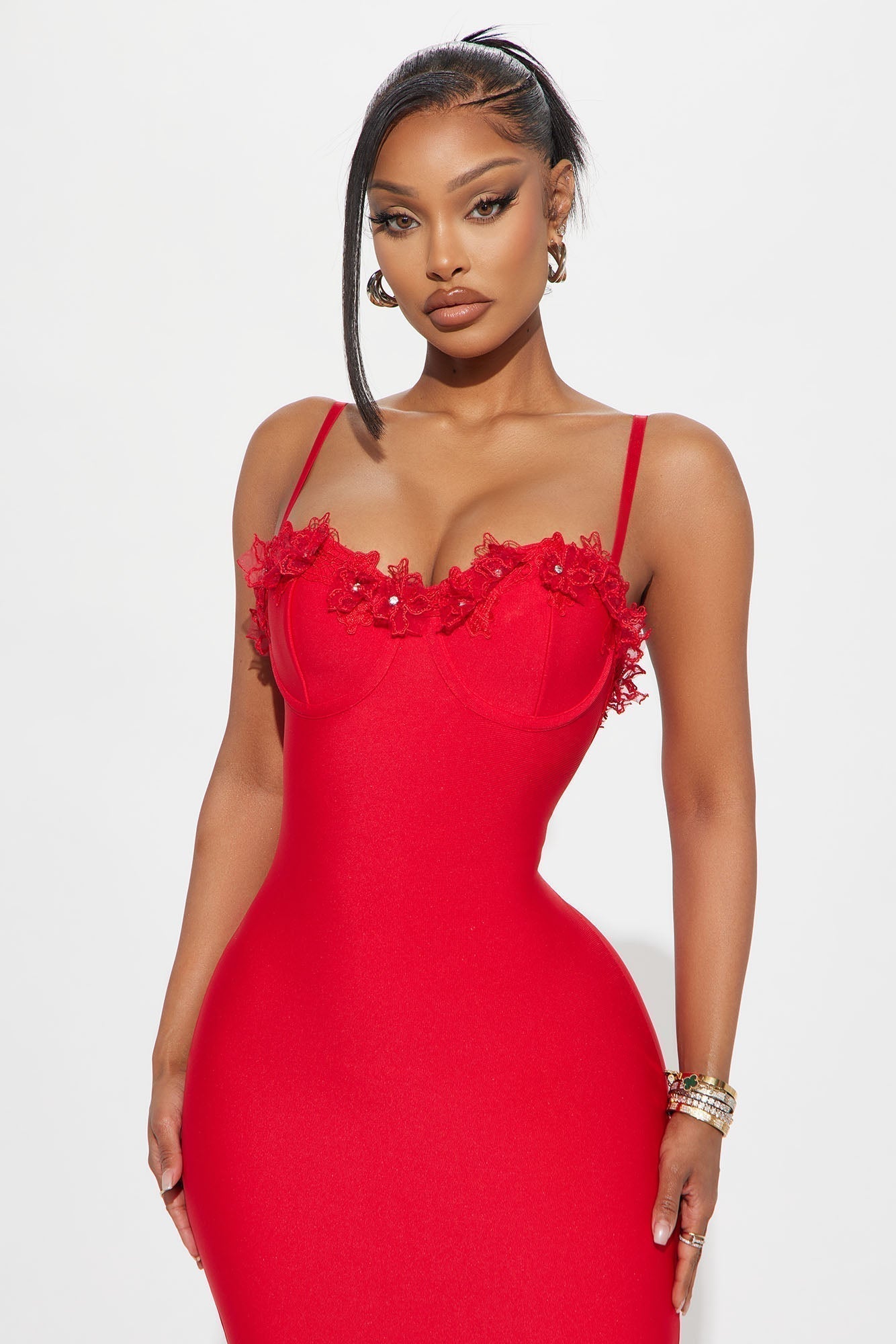 Verona Bandage Midi Dress - Red
