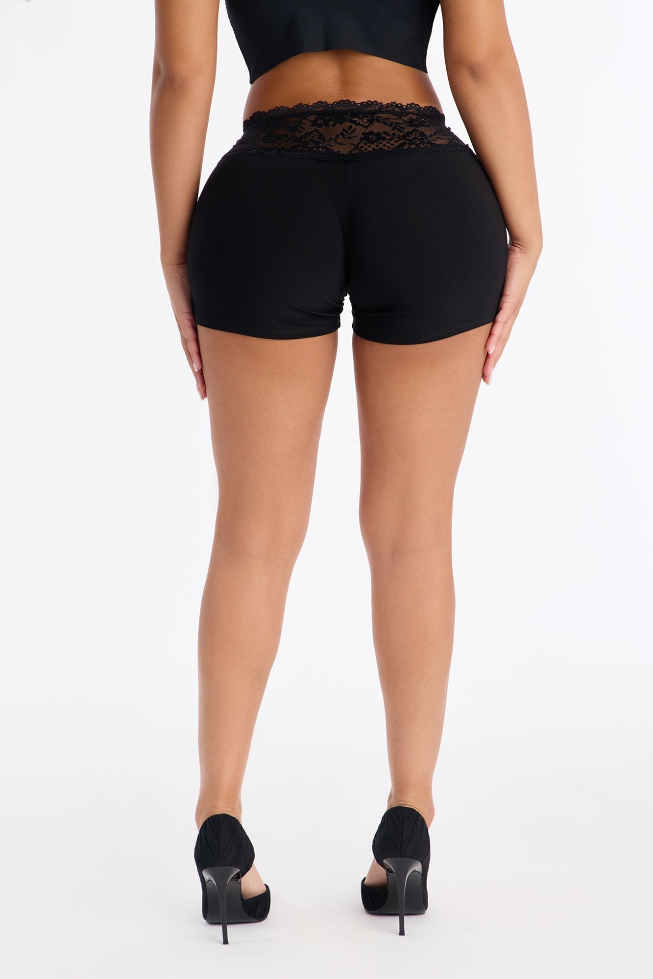 Laced And Locked Low Rise Biker Short - Black