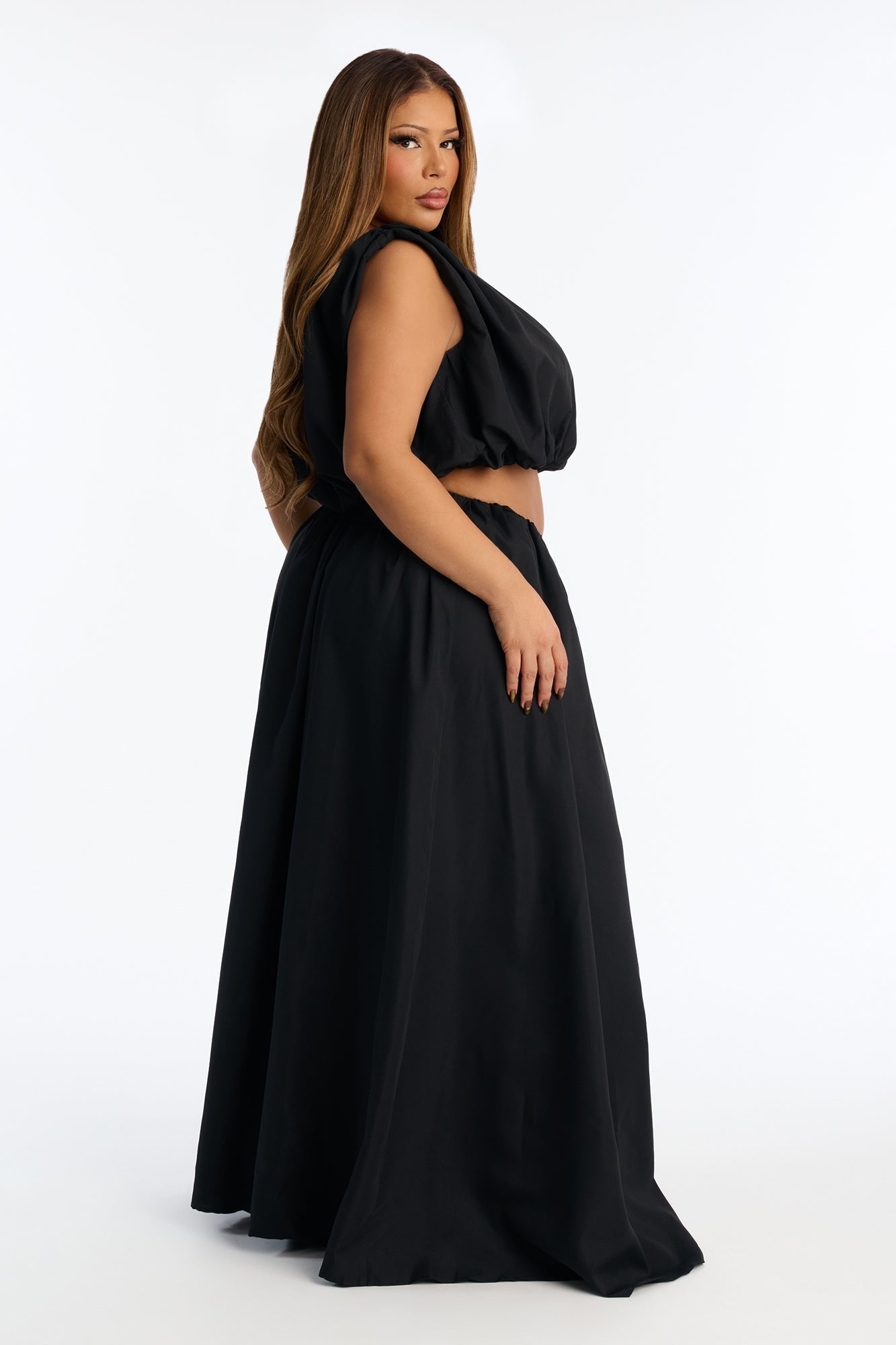 Willow Poplin Maxi Skirt - Black
